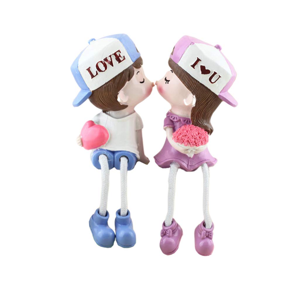 LIOOBO Romantic Resin Kiss Couple Ornament - Car Decor, Terrarium Decor, Desktop & Dining Table Decoration - Perfect for Valentine's Gifts, Wedding Centerpieces & Home Décor