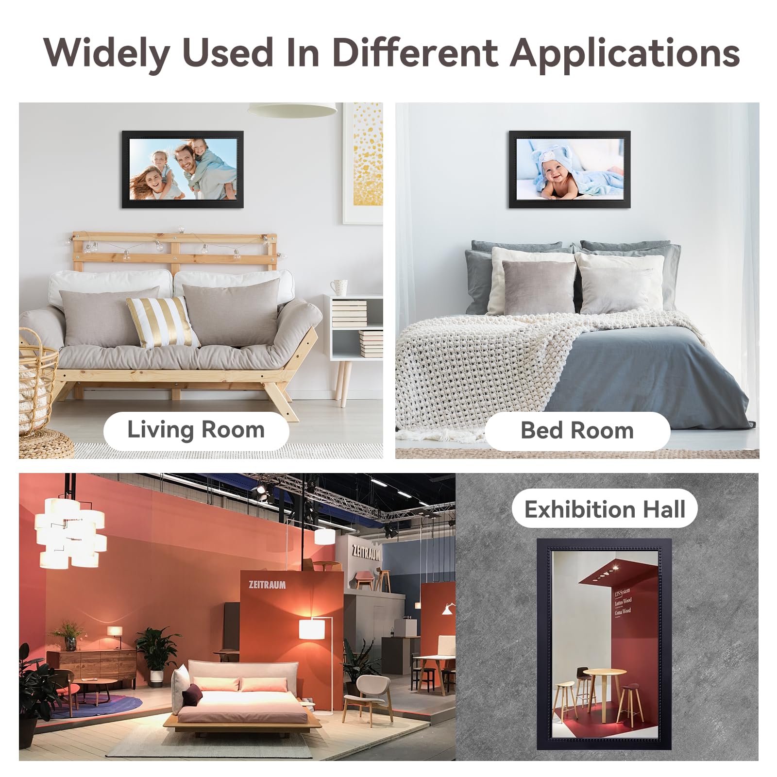 FRAMEO 15.6 Inch Large Digital Photo Frame with 32GB Storage - 1920x1080P FHD IPS Touch Screen, WiFi Smart Digital Picture Frame - Easy Setup & Free App for Photo/Video Sharing - Perfect for Home Decor, Office Display & Gift Giving
