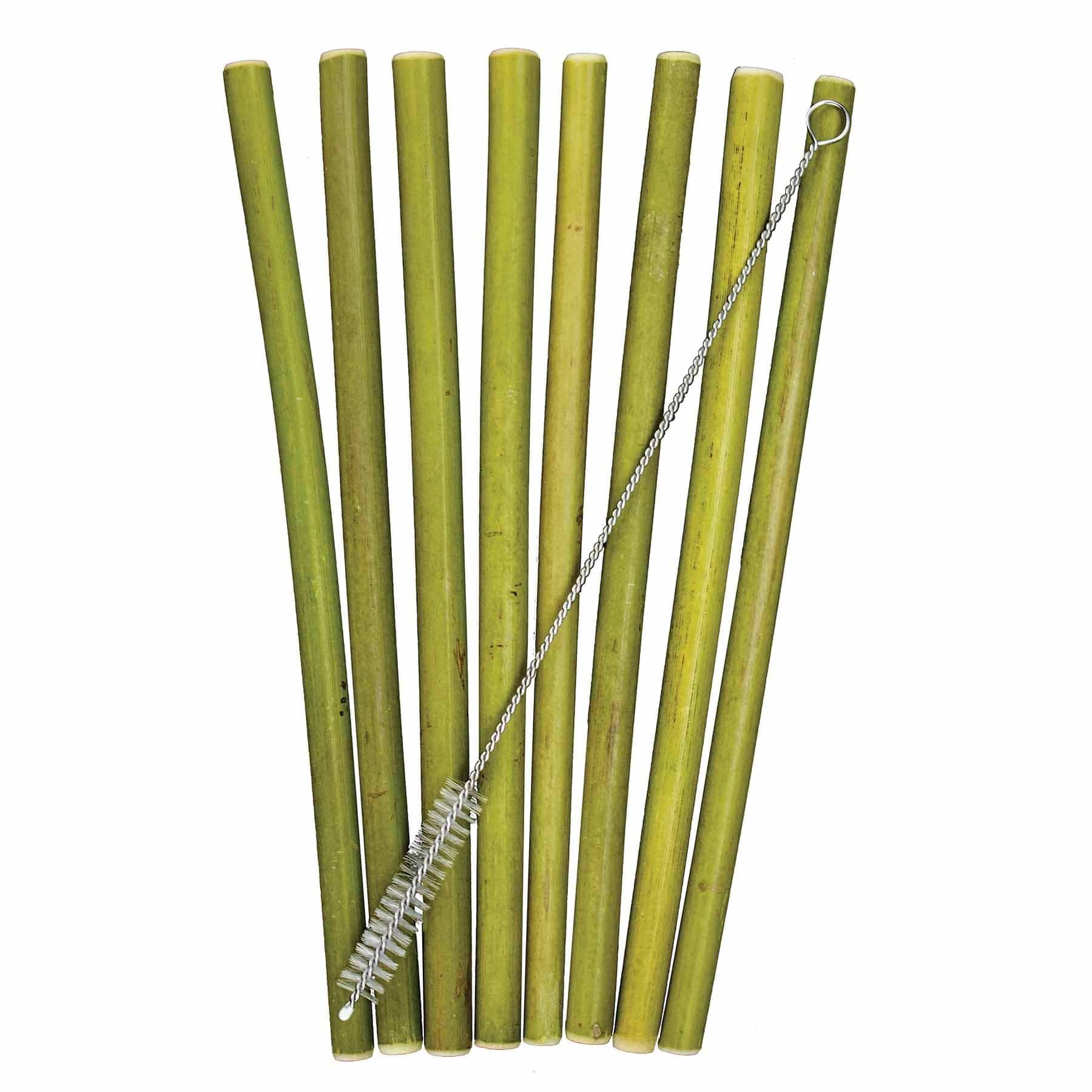 Eco-Friendly Reusable Bamboo Drinking Straws - 8 Pack Set for Smoothies, Cocktails & Iced Coffee - Sustainable & Biodegradable Alternative to Plastic Straws