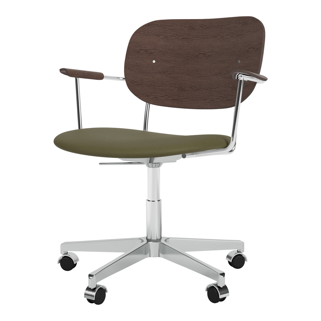 Ergonomic Office Armchair with Upholstered Seat, Swivel Base & Smooth-Rolling Casters - Perfect for Home Office, Conference Rooms & Workspaces