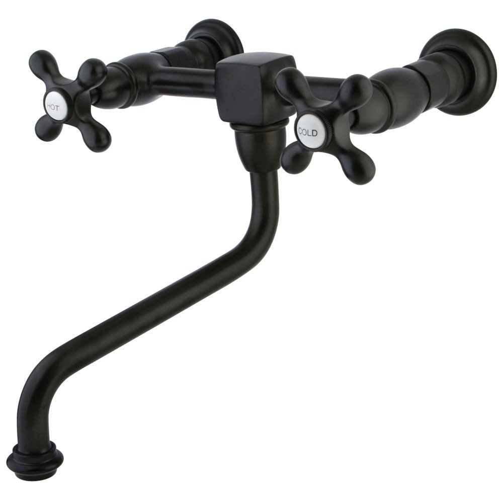 Kingston Brass Elements of Design ES1205AX New Orleans 2-Handle 8-Inch Wall Mount Vessel Sink Faucet, Oil Rubbed Bronze - Perfect for Bathroom Vanity, Powder Room, or Luxury Home Decor