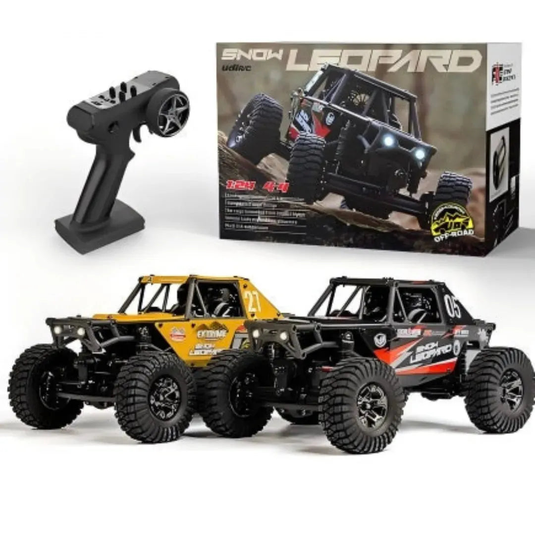 UDIRC UCX2405 Pro 1/24 Scale 4WD Brushless RC Rock Crawler Car with FOC Motor - Ready to Run (RTR) in Black/Yellow - Perfect for Indoor Off-Road Racing and Backyard Crawling Adventures
