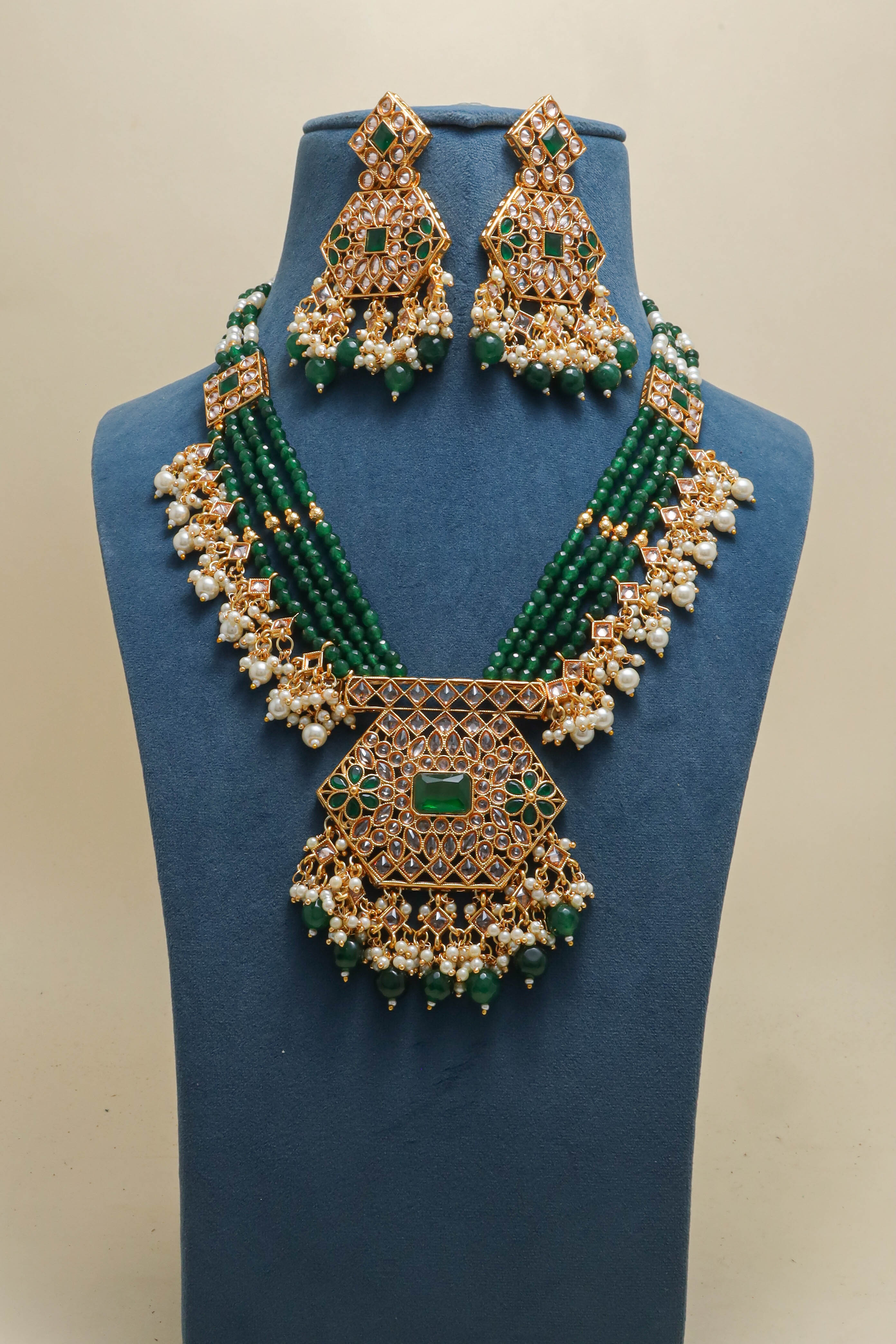 PARI POLKI MALA SET - Traditional Indian Jewelry Set for Women | Handcrafted Kundan Necklace & Earrings | Perfect for Weddings, Festivals & Special Occasions