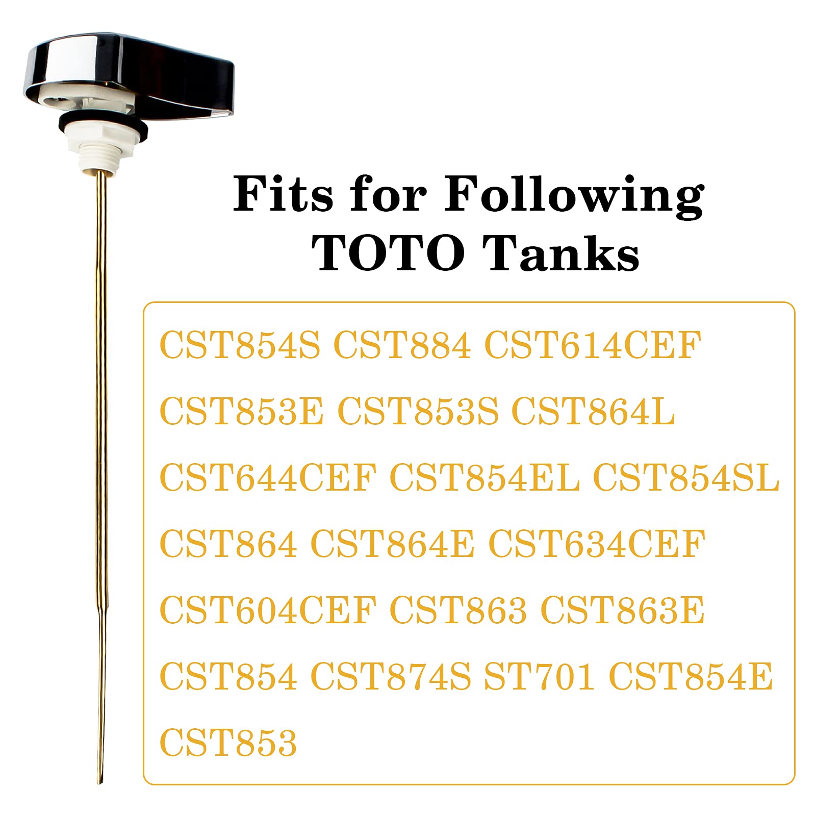 TOTO THU004-CP Toilet Tank Flush Lever Replacement - Compatible with St701C & St854884 Models - Side Mount Polished Chrome Toilet Handle Trip Lever - Perfect for Bathroom Renovations & Plumbing Repairs