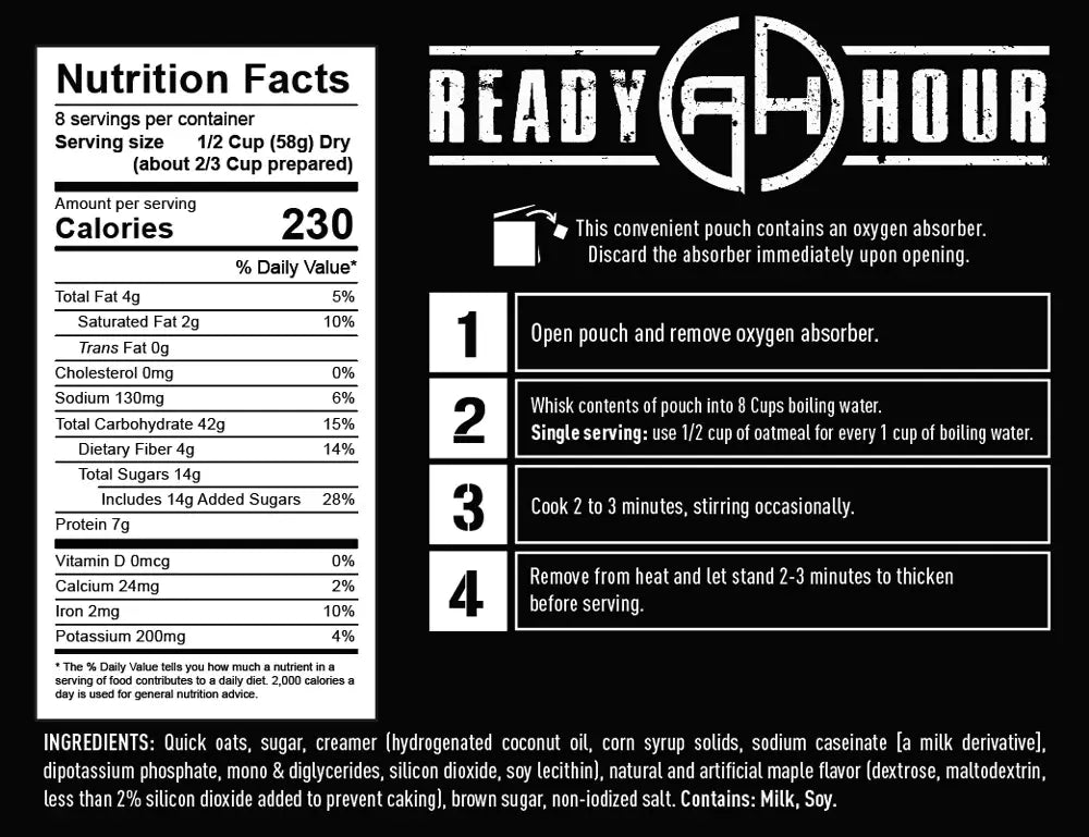 Ready Hour 72-Hour Emergency Food Supply Kit - Long Shelf Life Survival Food for Camping, Hiking & Natural Disasters