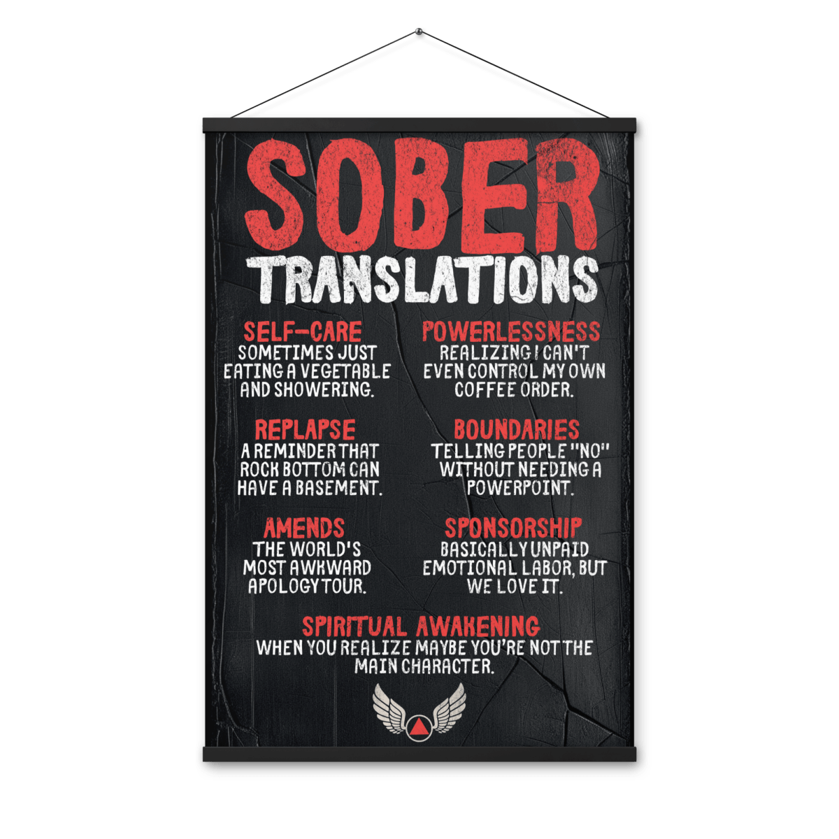 Sober Translations Vol. 3 - Motivational Hanging Poster Print for Office & Home Decor | Inspirational Wall Art for Living Room, Bedroom or Workspace