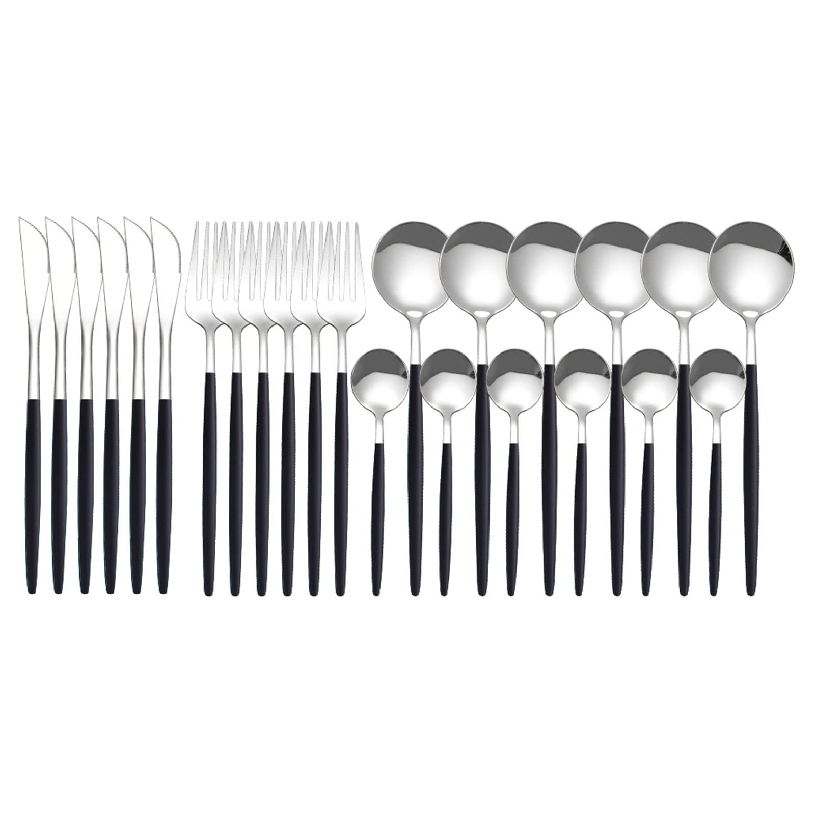 Premium 18/10 Stainless Steel Silverware Set for 6 - 24-Piece Dining Flatware Set with Knives, Forks & Spoons - Elegant Tableware for Home, Restaurant & Dinner Parties