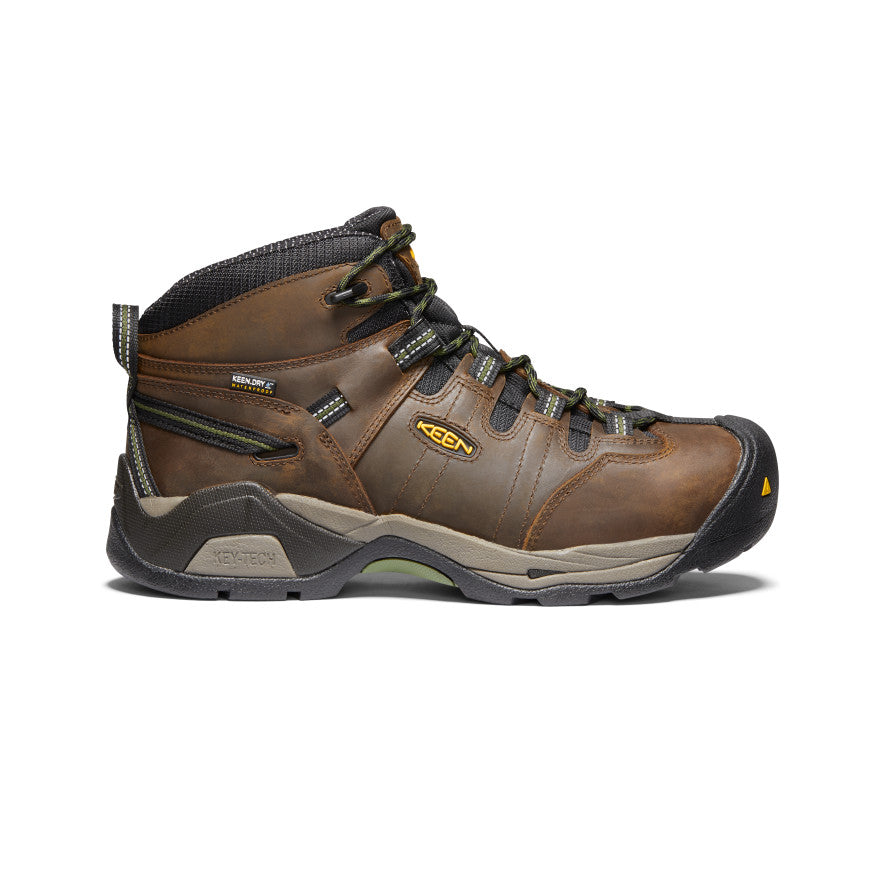 Men's Detroit XT Steel Toe Waterproof Work Boots - Cascade Brown/Bronze Green | Heavy Duty Construction, Slip Resistant | Ideal for Construction, Landscaping & Outdoor Work
