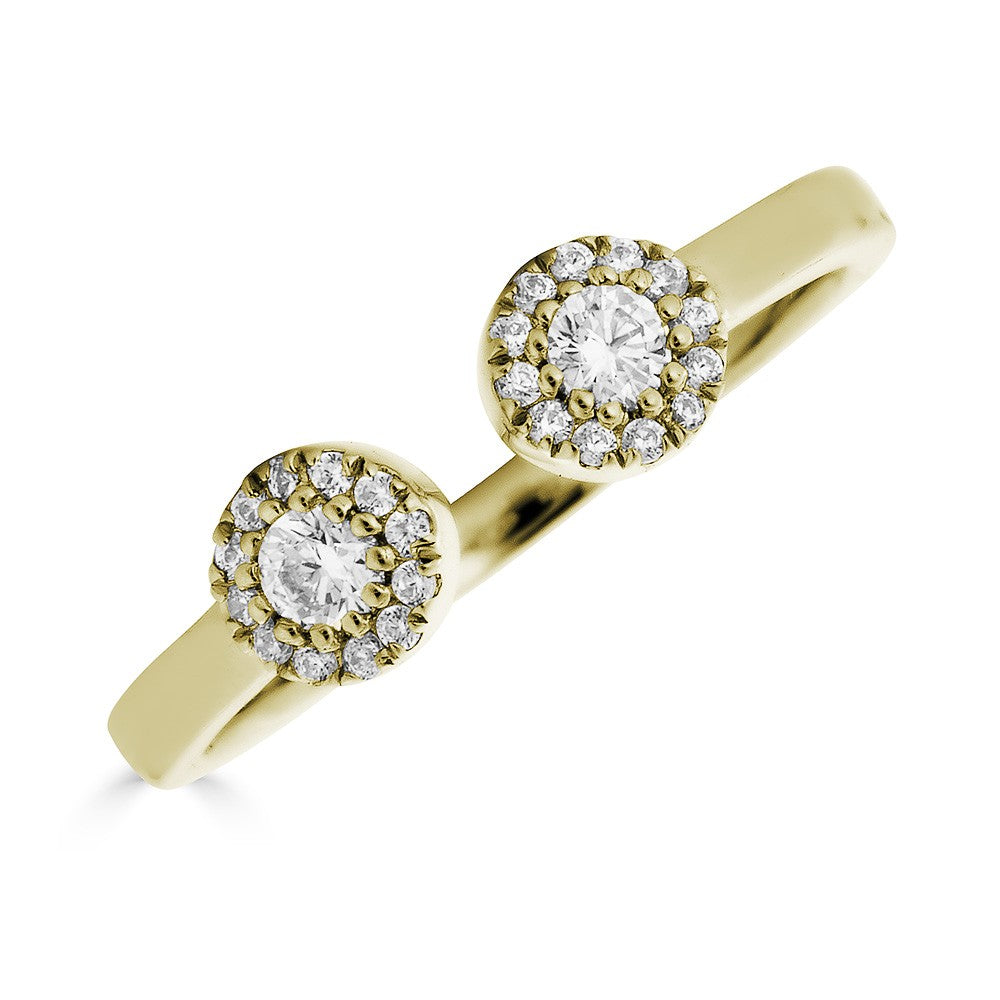 14KT Gold 0.20 Carat Diamond Open Halo Ring for Women - Elegant Wedding, Engagement & Anniversary Jewelry Gift