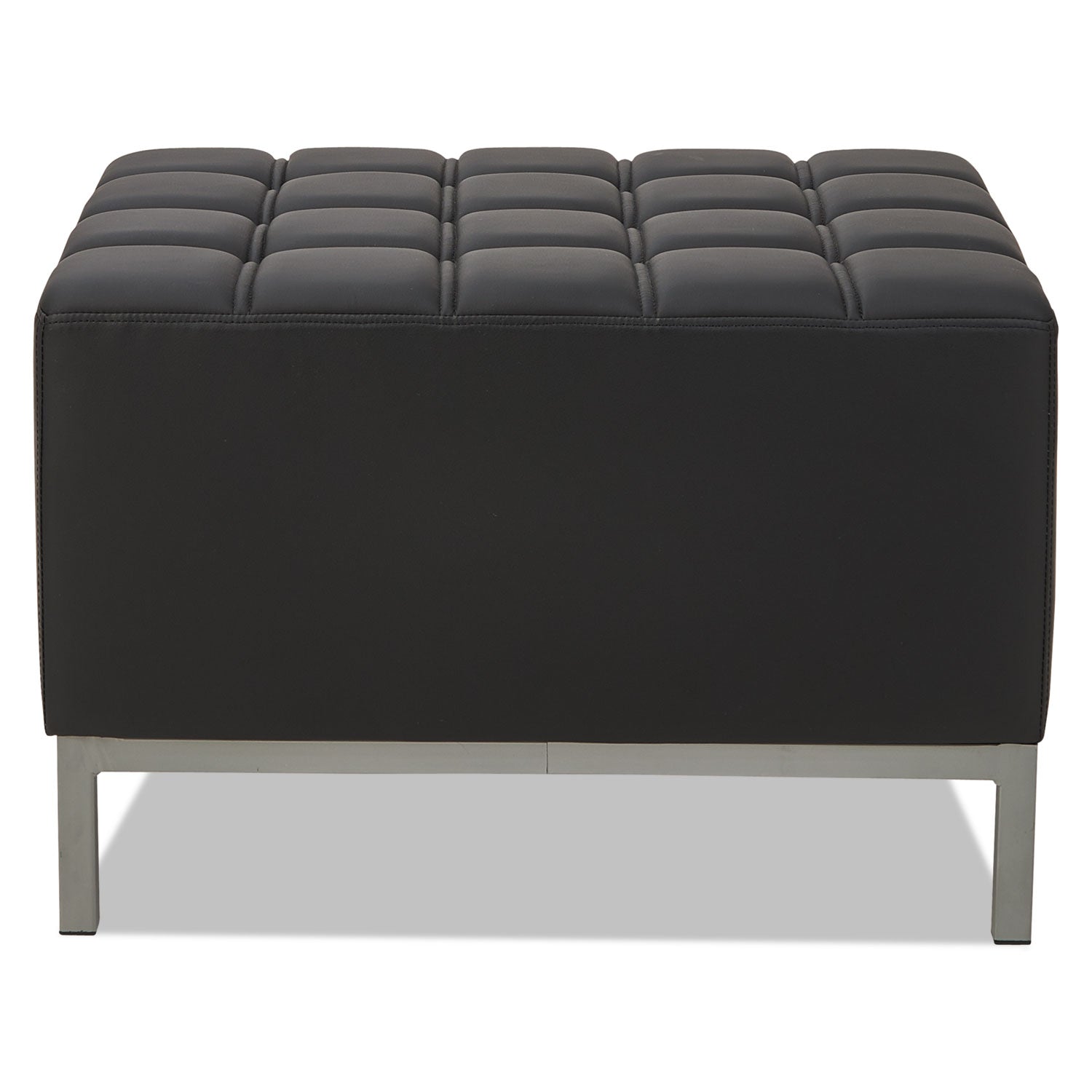 Alera QUB Series Ottoman - 26.38 x 21.5 x 17.5 Inches, Black Storage Footrest Stool for Living Room, Office & Bedroom