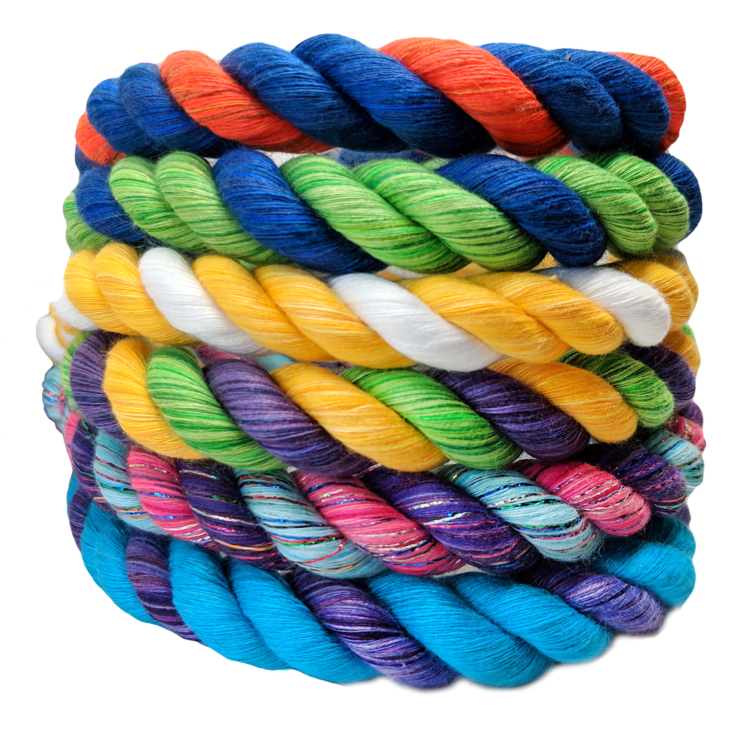 Ravenox Colorful Twisted Cotton Rope - Triple Strand Rope & Cordage for DIY Crafts, Macrame, Pet Toys, Home Décor | Made in USA | Custom Colors by Foot & Diameter | Perfect for Indoor & Outdoor Projects, Sports Equipment, and Creative Designs