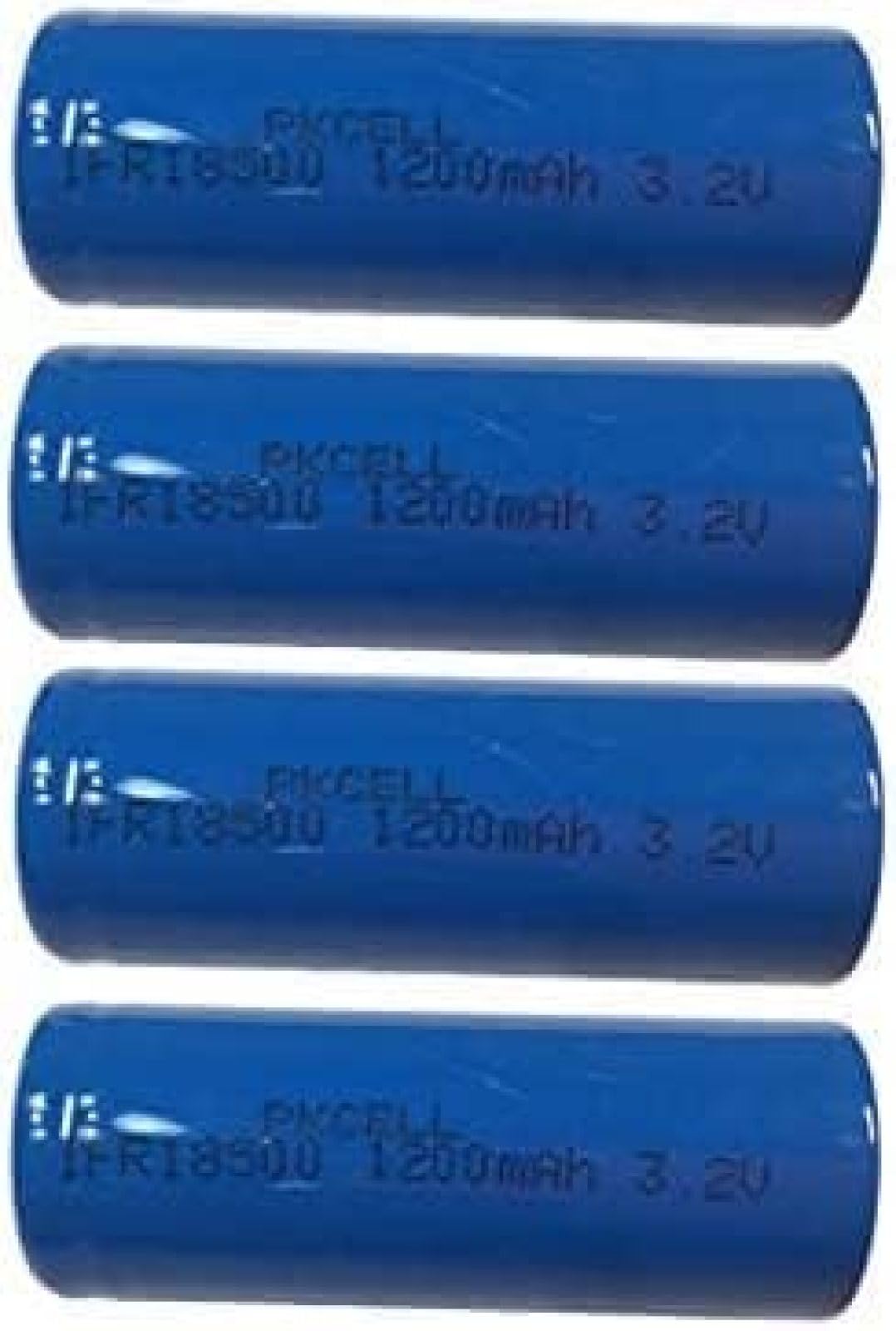 IFR18500 1200mAh 3.2V LiFePO4 Rechargeable Batteries - 4 Pack High Capacity Lithium Iron Phosphate Batteries for Flashlights, Solar Lights, and Emergency Power Backup