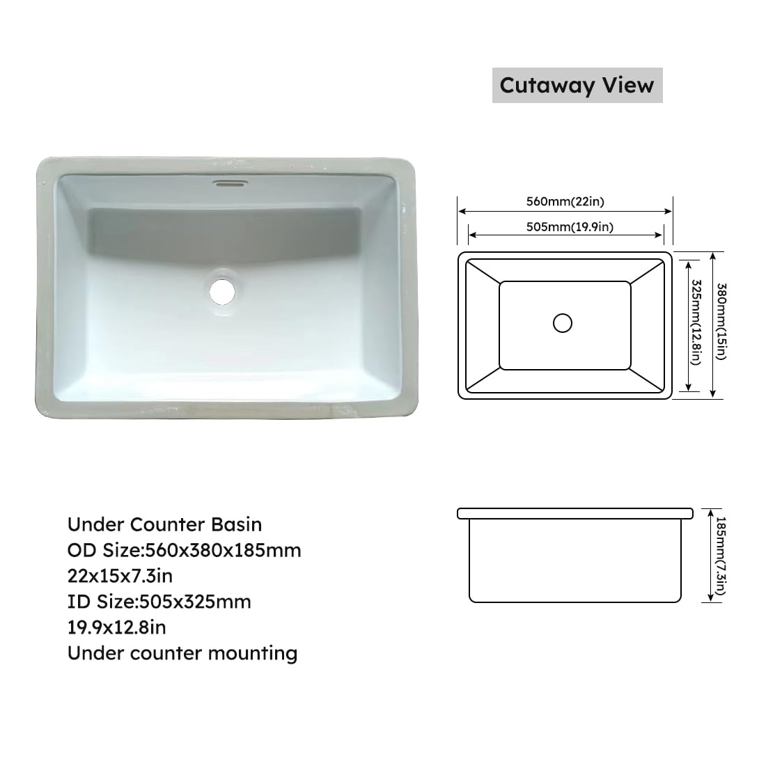 43 Inch Bathroom Vanity Top with Undermount Ceramic Sink & Backsplash - Sintered Stone Artificial Marble Countertop with 1 Faucet Hole in Carrara Gold | Perfect for Modern Bathroom Renovation & Master Suite Upgrade