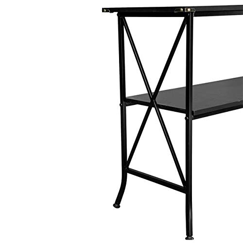 French Country Industrial Console Table with 2 Mesh Shelves - Rustic Iron Hallway Sofa Table, Narrow Sideboard for Living Room & Corridor | Perfect for Entryway Decor, Farmhouse Style Home, Small Space Furniture Solution