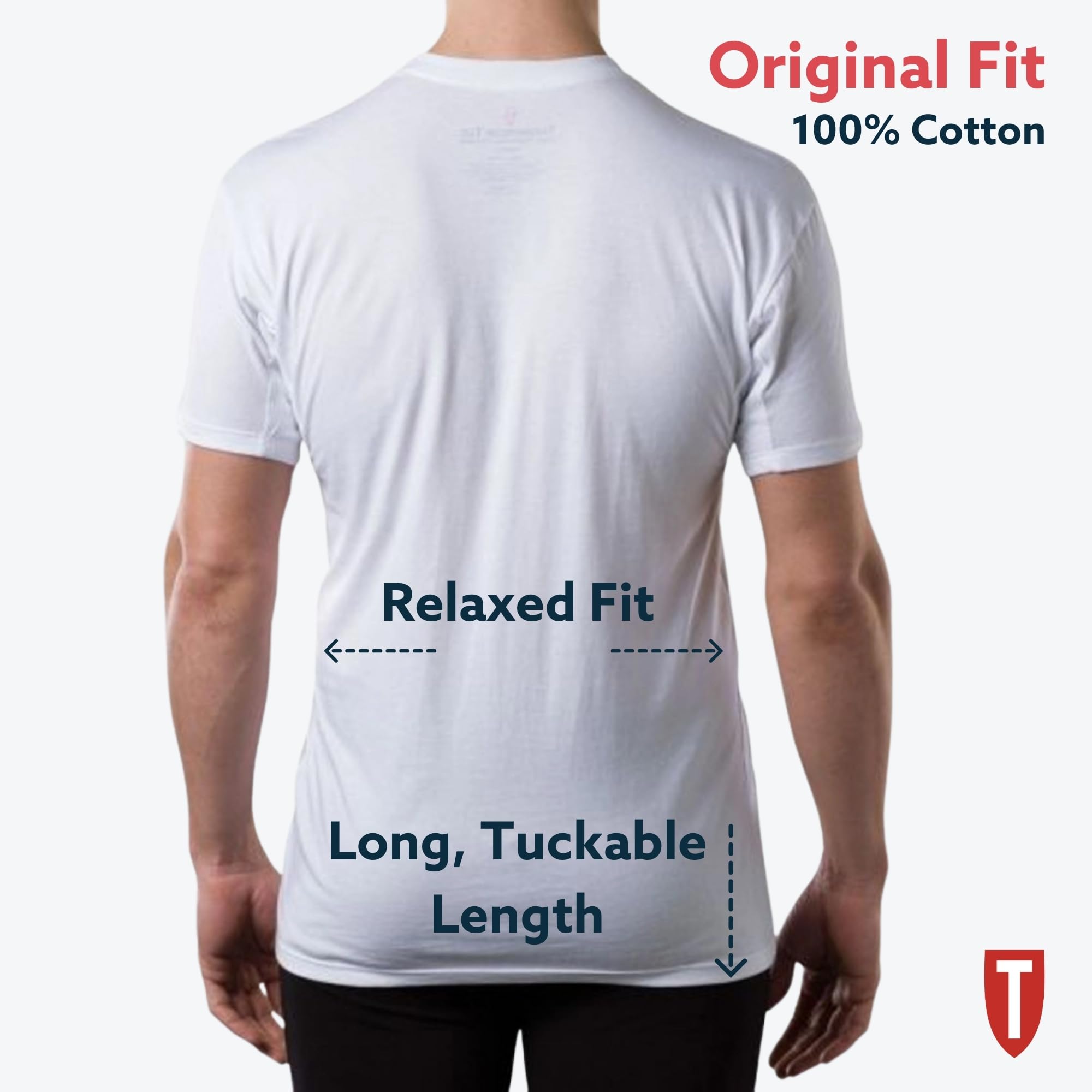 Men's Sweatproof Undershirt - 100% Cotton Crew Neck T-Shirt | Original Fit with Built-in Sweat Pads | Perfect for Workouts, Sports & Everyday Comfort