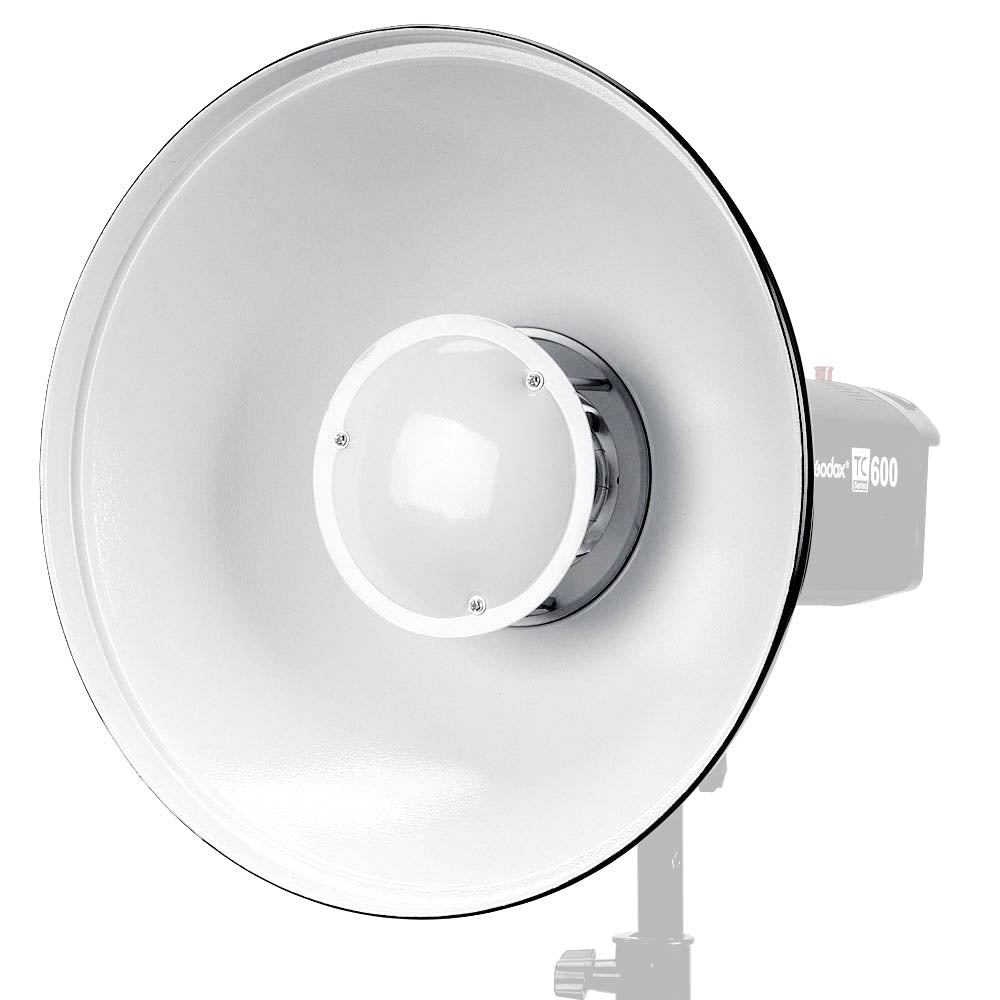 BDR W550 55cm (22 Inch) White Beauty Dish Softbox with Bowens S-Type Mount - Perfect for Portrait Photography, Studio Lighting, and Professional Photo Shoots