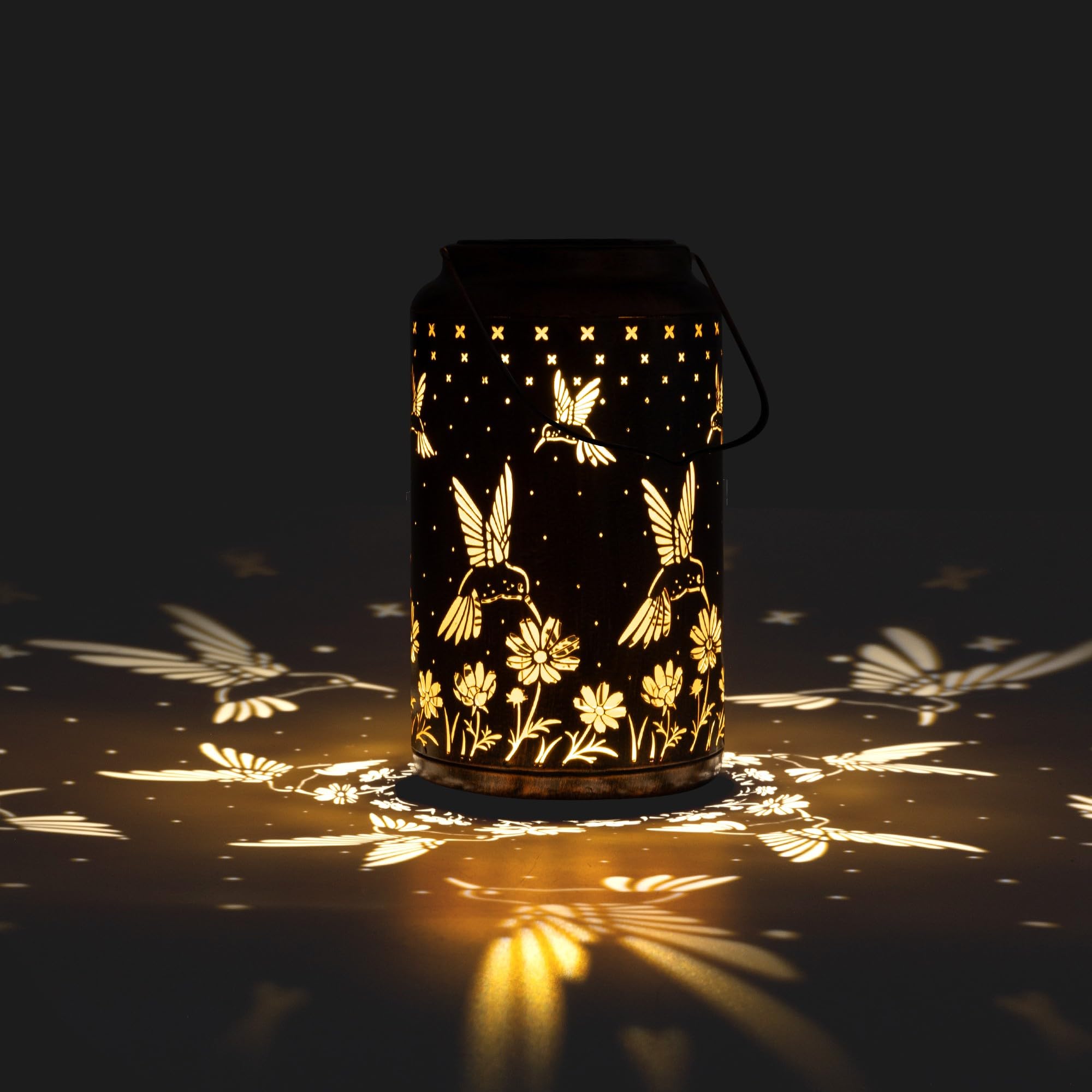 Pearlstar Solar Hummingbird Lantern - Waterproof Outdoor Hanging Solar Lights for Garden, Patio, Yard & Lawn Decor - Perfect Landscape Lighting & Gardening Gift for Women, Mom (Hummingbird-B) - Ideal for Backyard Parties, Wedding Decorations & Pathway Illumination