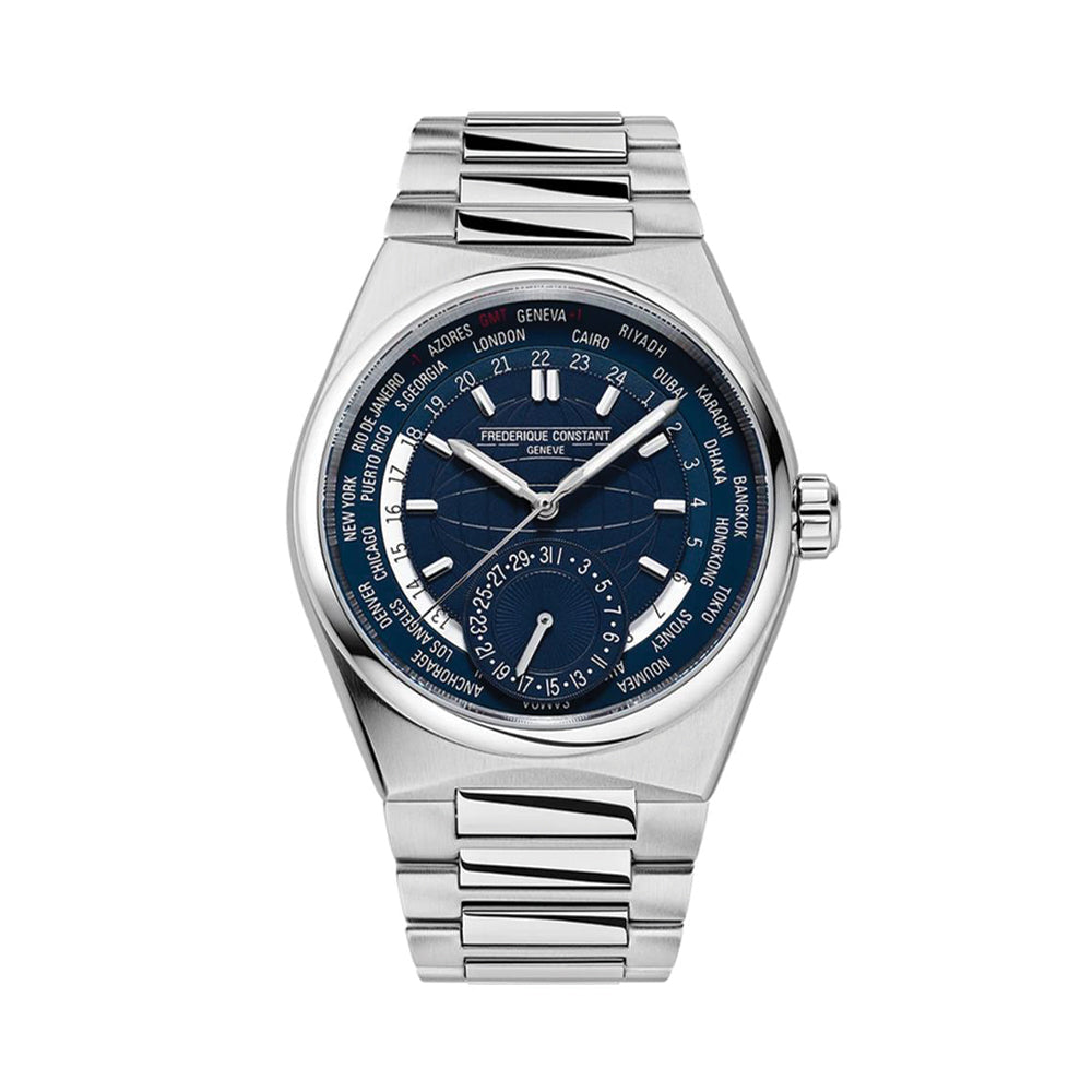 Highlife Worldtimer Automatic Watch 41mm Blue Dial Stainless Steel Bracelet - Perfect for Travel, Business & Luxury Gifting