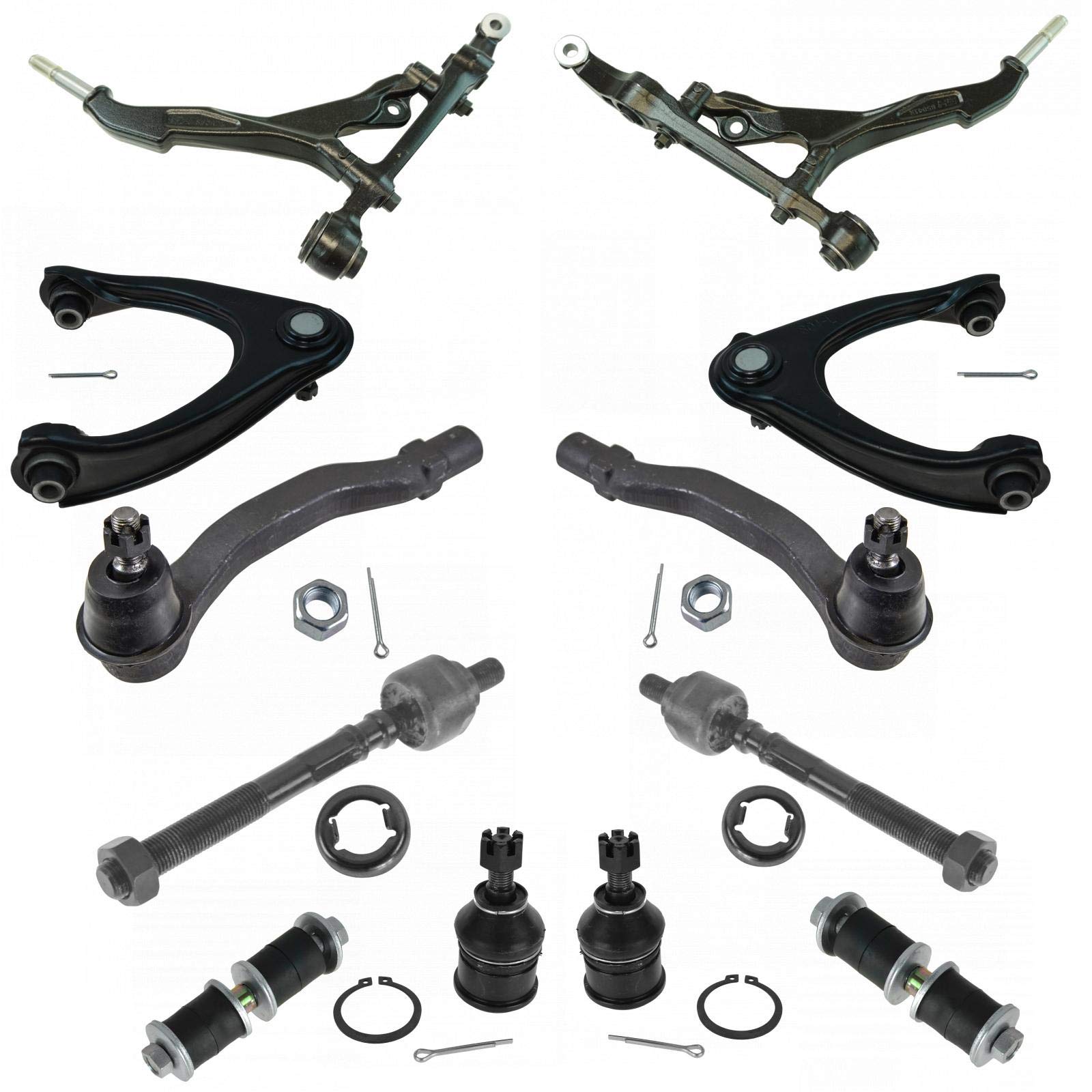 TRQ Front Steering & Suspension Kit with Ball Joint, Control Arm, Sway Bar Link & Tie Rod - Compatible with 1996-2000 Honda Civic - Perfect for Smooth Ride & Enhanced Vehicle Control