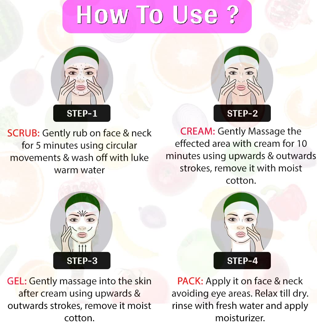 Herbdiva Fresh Fruit Facial Kit 130g with Aloe Vera & Fruit Enzymes - Insta Glow & Brightening Treatment for Radiant Skin | At-Home Spa & Self-Care Beauty Routine