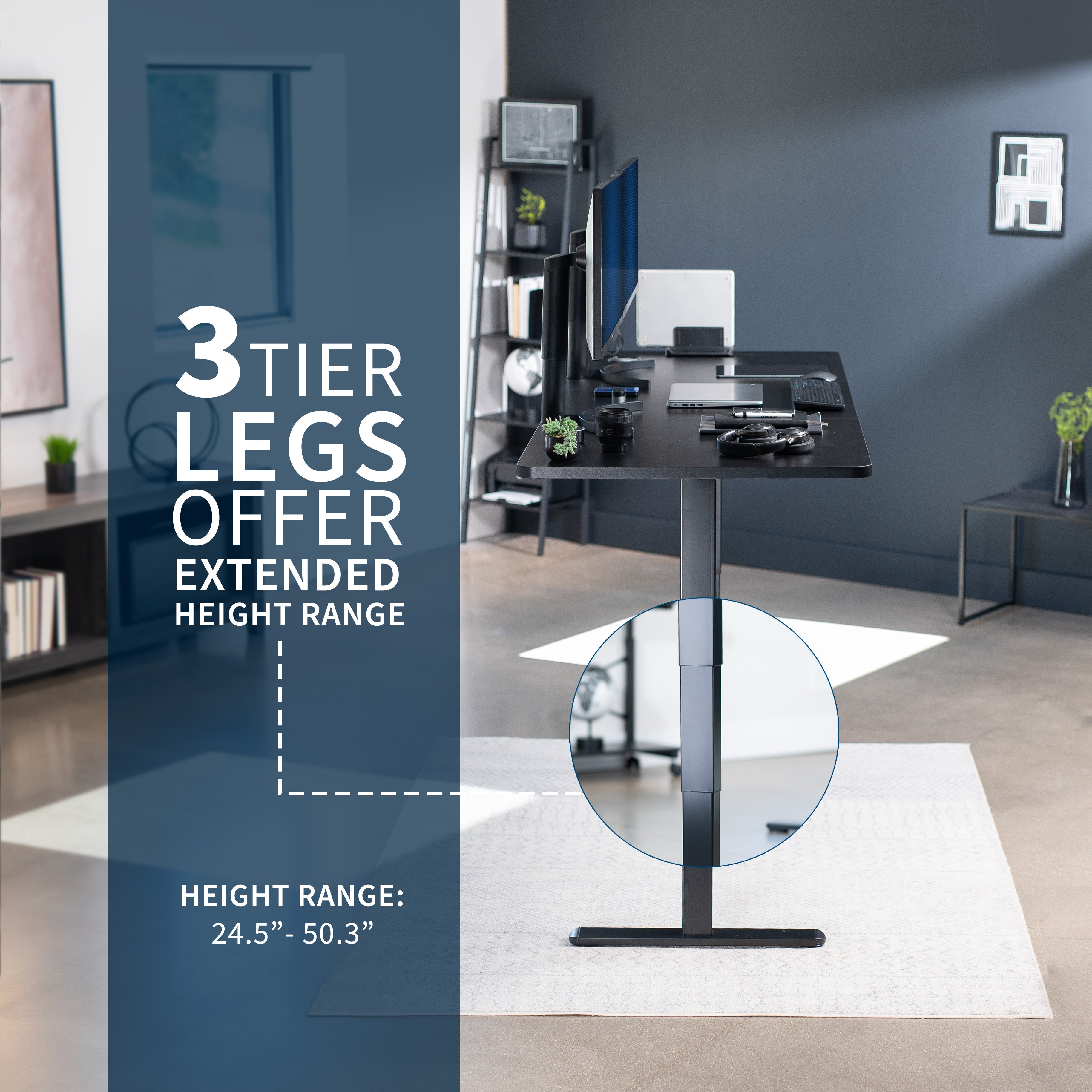 2B Series 83 x 30 Inch Dual Motor Standing Desk - Adjustable Height Electric Standing Desk for Home & Office Workspace, Perfect for Work from Home, Gaming, and Study