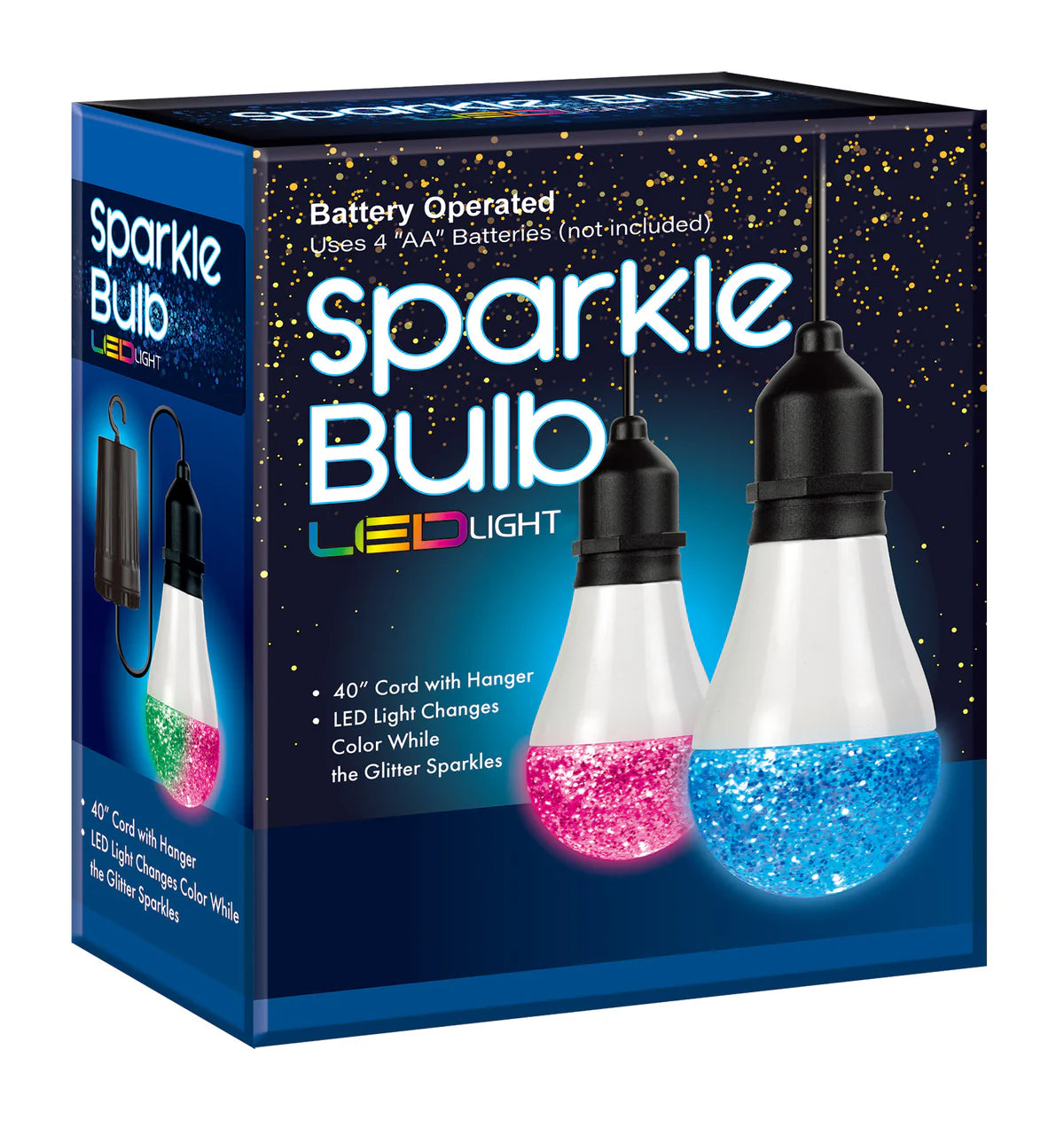 Glitter LED Light Bulb - Color Changing Party Lights for Home Decor, Bedroom, Christmas & Halloween Decorations - Energy Efficient Sparkle Bulb for Festive Atmosphere