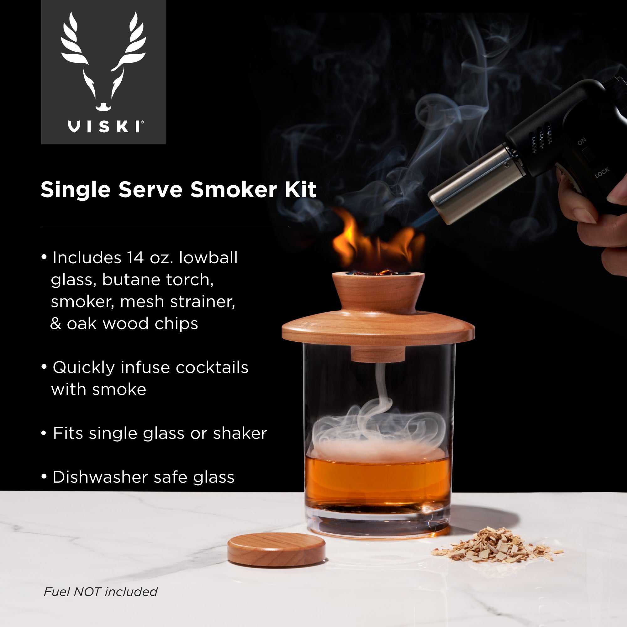Premium Alchemi Single Serve Smoked Cocktail Kit - DIY Home Bar Mixing Set for Whiskey, Bourbon & Craft Cocktails | Perfect for Parties, Gifts & Home Entertaining
