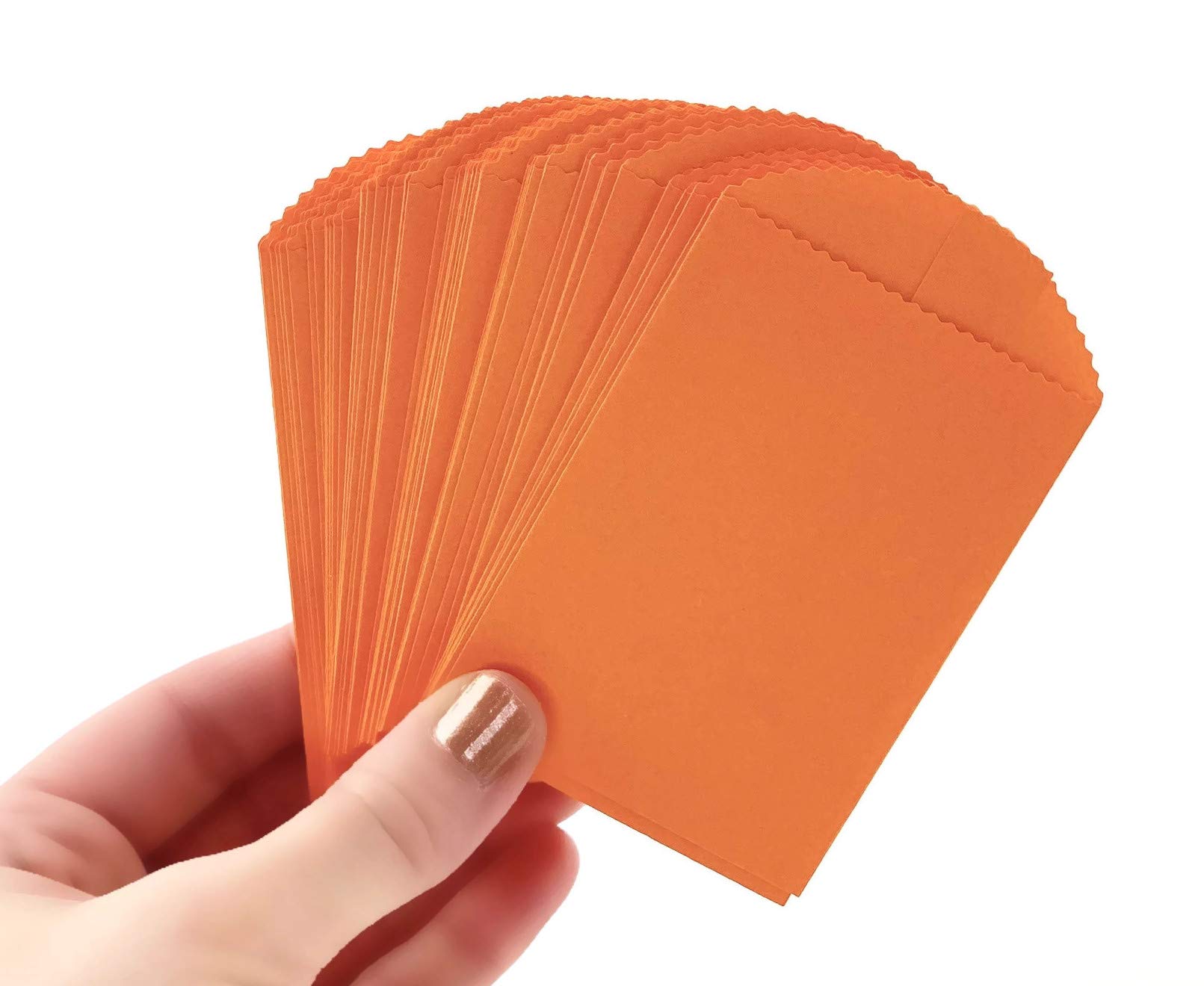 50-Pack Orange Mini Paper Favor Bags 4x2.5 Inches - Perfect for Cutlery, Candy & Party Favors - Fiesta, Birthday, Baby Shower Decorations