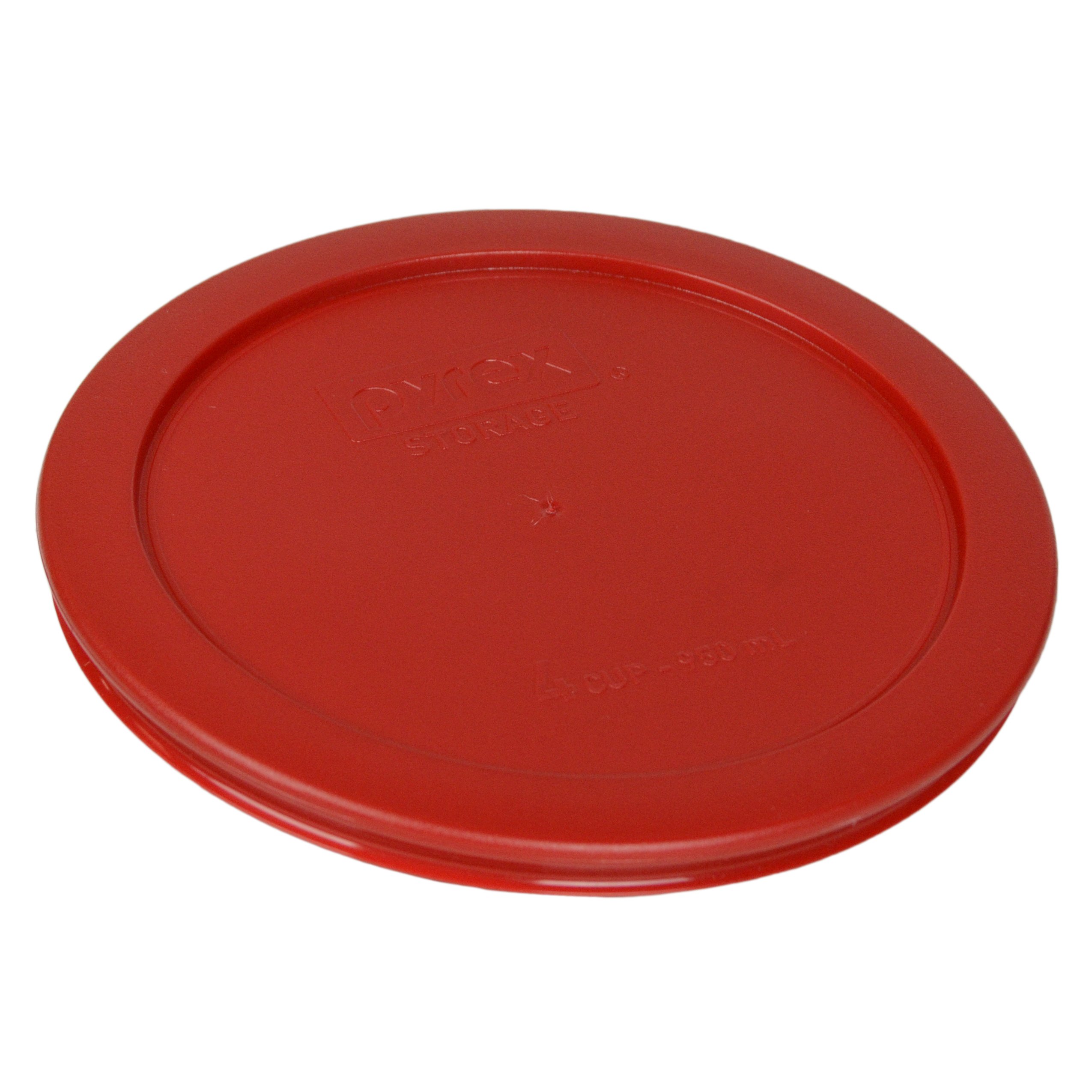 Pyrex 9-Piece Round Plastic Food Storage Replacement Lids Set - Poppy Red (3 Sizes: 7200-PC, 7201-PC, 7402-PC) | BPA-Free, Made in USA | Perfect for Meal Prep, Leftovers & Pantry Organization