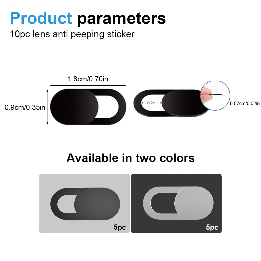 XPEX 10-Pack Webcam Privacy Covers for Laptop, PC, Smartphone & Tablet - Slide Camera Protector for Online Security, Zoom Meetings & Video Calls - Ideal for Remote Work, Online Classes, Home Office & Cybersecurity Protection - Perfect for MacBook, Surface Pro, iPad & Android Devices - Essential for Privacy Protection During Work from Home, Virtual Learning & Secure Video Conferencing