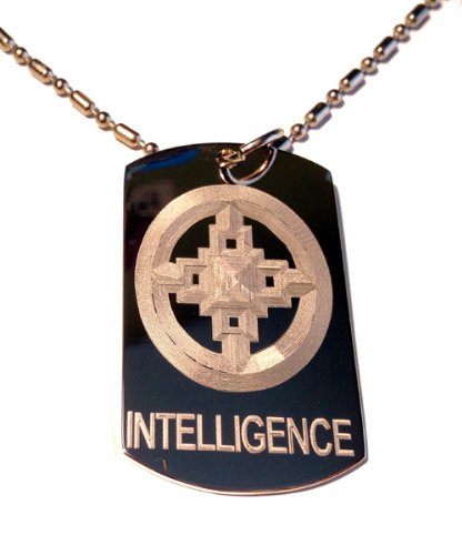 Military Intelligence Symbol Dog Tag - Metal Necklace, Keychain & Luggage Tag - Perfect for Army Enthusiasts, Gift Giving & Outdoor Adventures