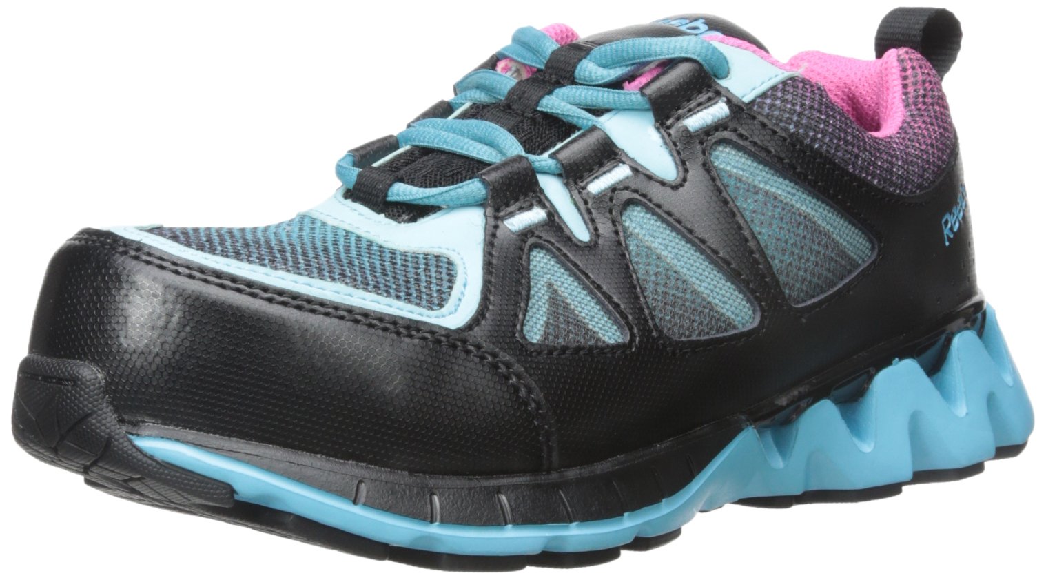 Reebok RB325 Women's Work Safety Shoes - Black/Blue/Pink for Workplace Comfort