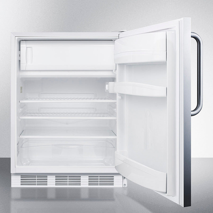 Accucold 24-Inch Wide ADA Compliant Refrigerator Freezer - CT66LWSSTBADA | Compact Under Counter Fridge for Home, Office, or Commercial Use