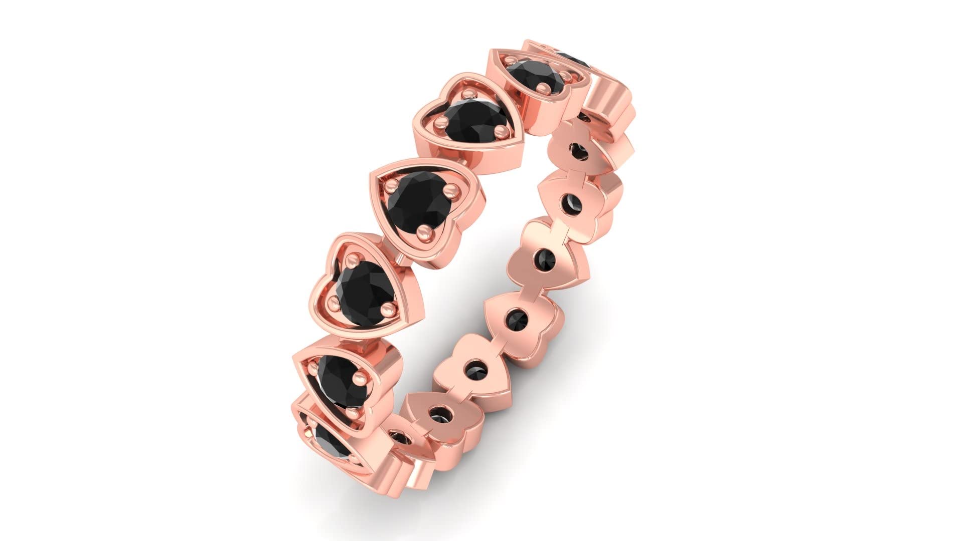 3/4 CT Black Onyx Eternity Ring - 14K Solid Gold December Birthstone Ring for Women - Elegant Stackable Band for Anniversary, Wedding, or Everyday Wear