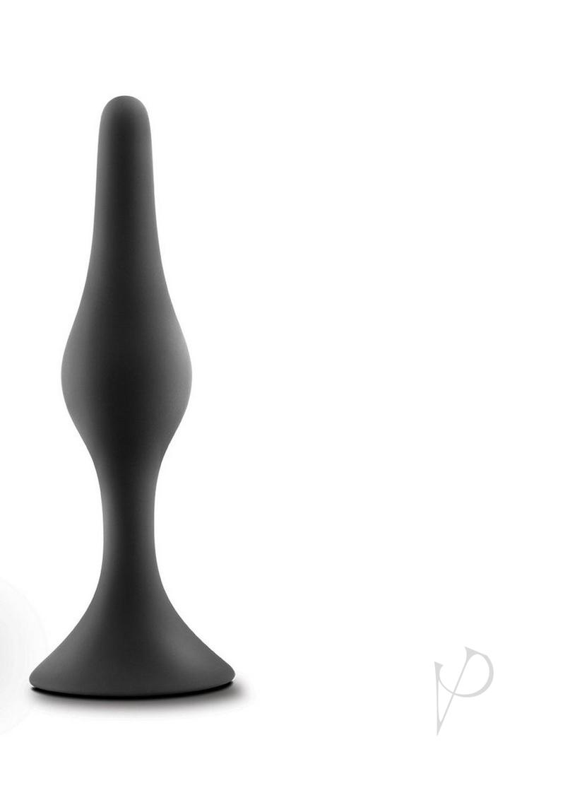 Anal Adventures Platinum Silicone Beginner Butt Plug - Medium Size, Black - Perfect for First-Time Anal Play & Sensual Exploration