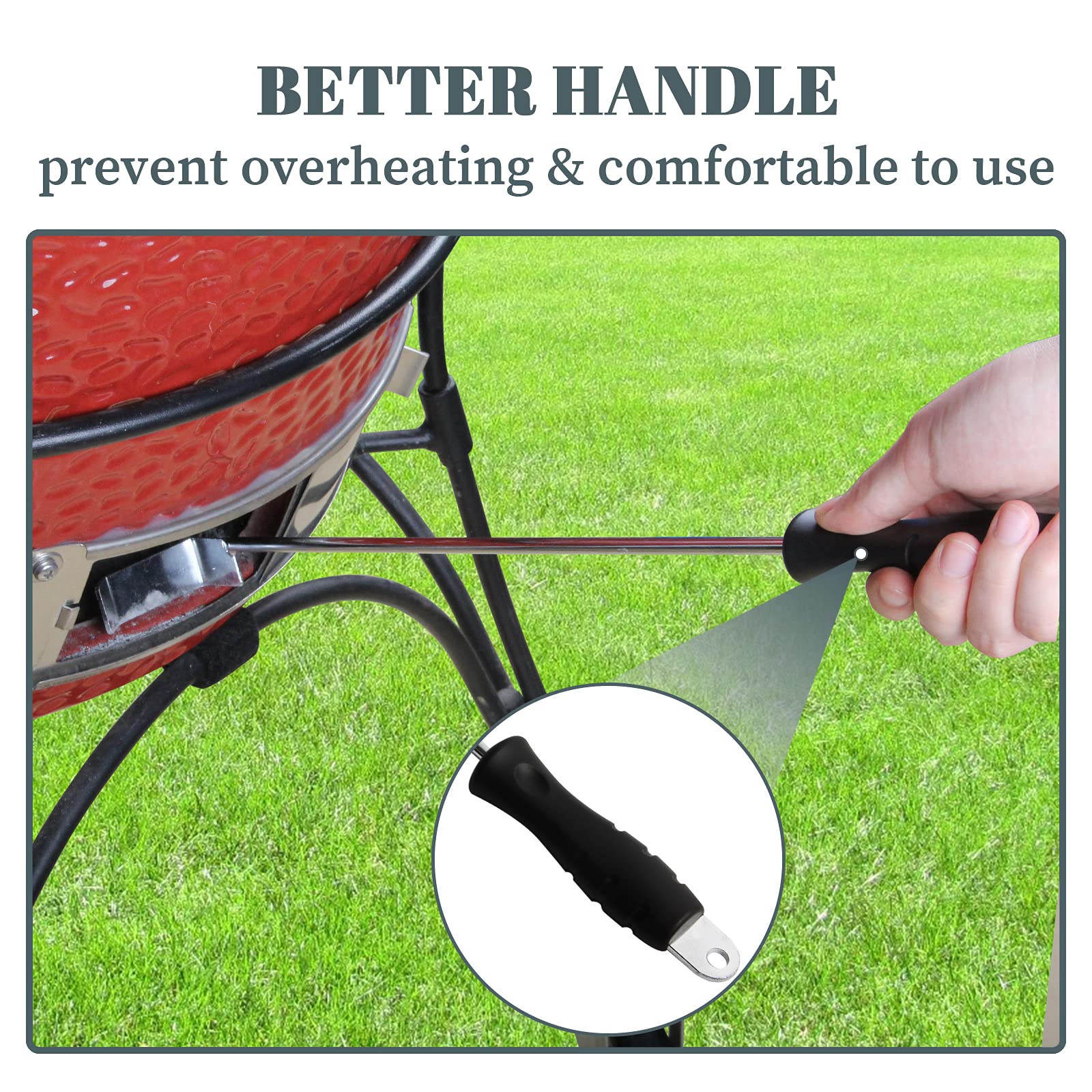 Stainless Steel BBQ Ash Tool for Big Green Egg & Kamado Joe – 17.5