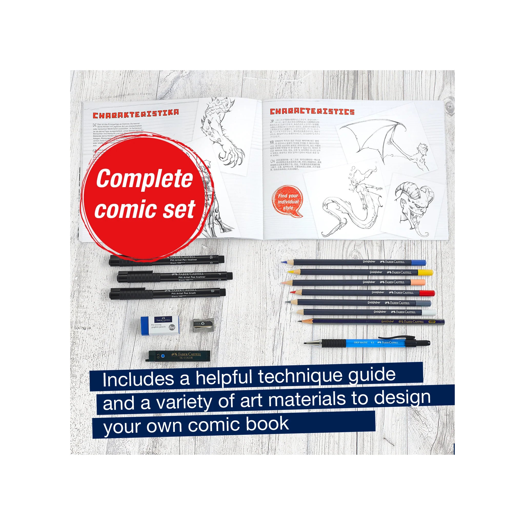 Professional Comic Illustration Kit - Complete Drawing Set for Artists & Beginners | Perfect for Sketching, Manga, and Digital Art