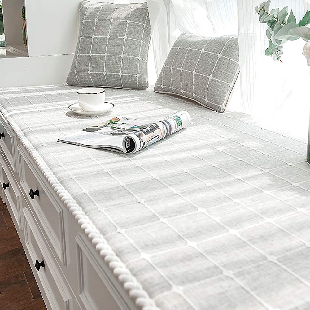 Non-Slip Modern Window Bench Mat - Cotton Bay Window Seat Cushion with Elastic Sponge Tatami Pad (60x160cm/24x63inch) - Perfect for Cozy Reading Nooks, Sunroom Relaxation & Balcony Window Sill Comfort