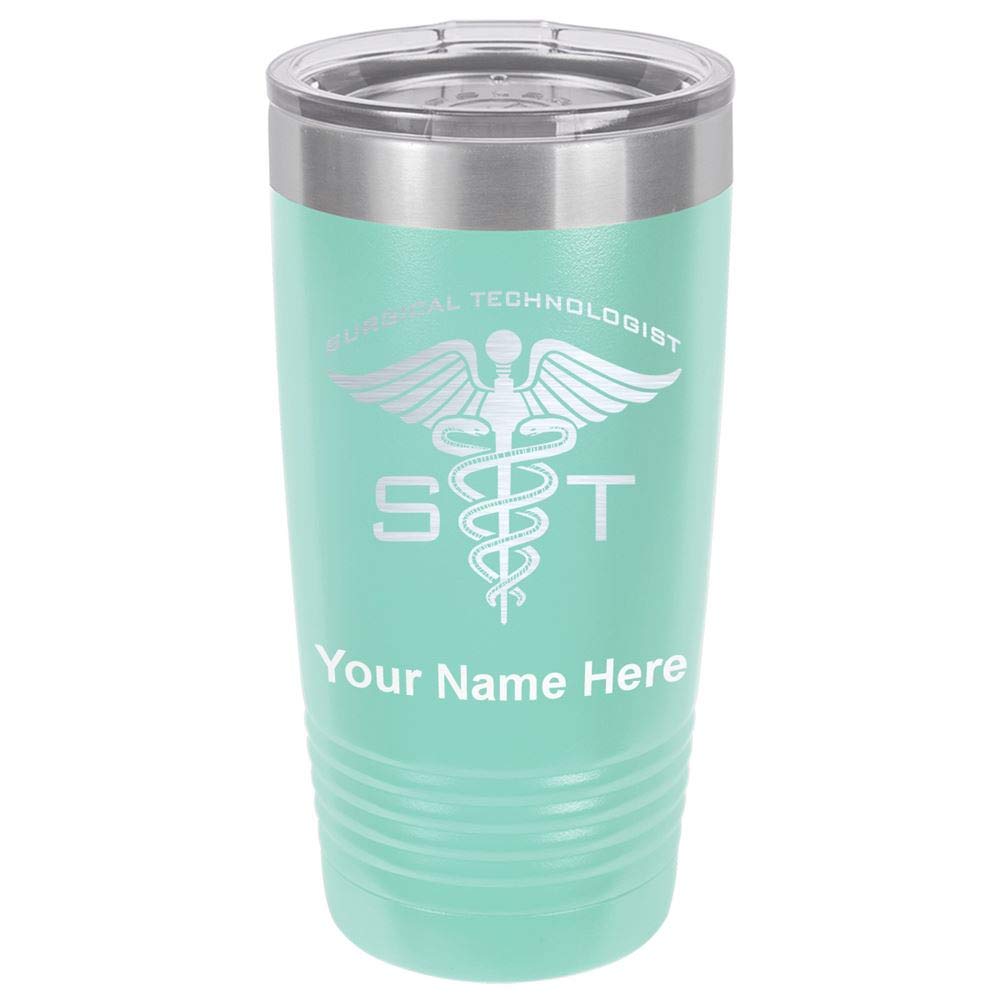 LaserGram 20oz Vacuum Insulated Stainless Steel Tumbler Mug with Personalized Engraving - Keeps Drinks Hot/Cold for Hours - Perfect Gift for ST Surgical Technologists (Teal) - Ideal for Coffee, Tea, Work, Gym & Outdoor Activities