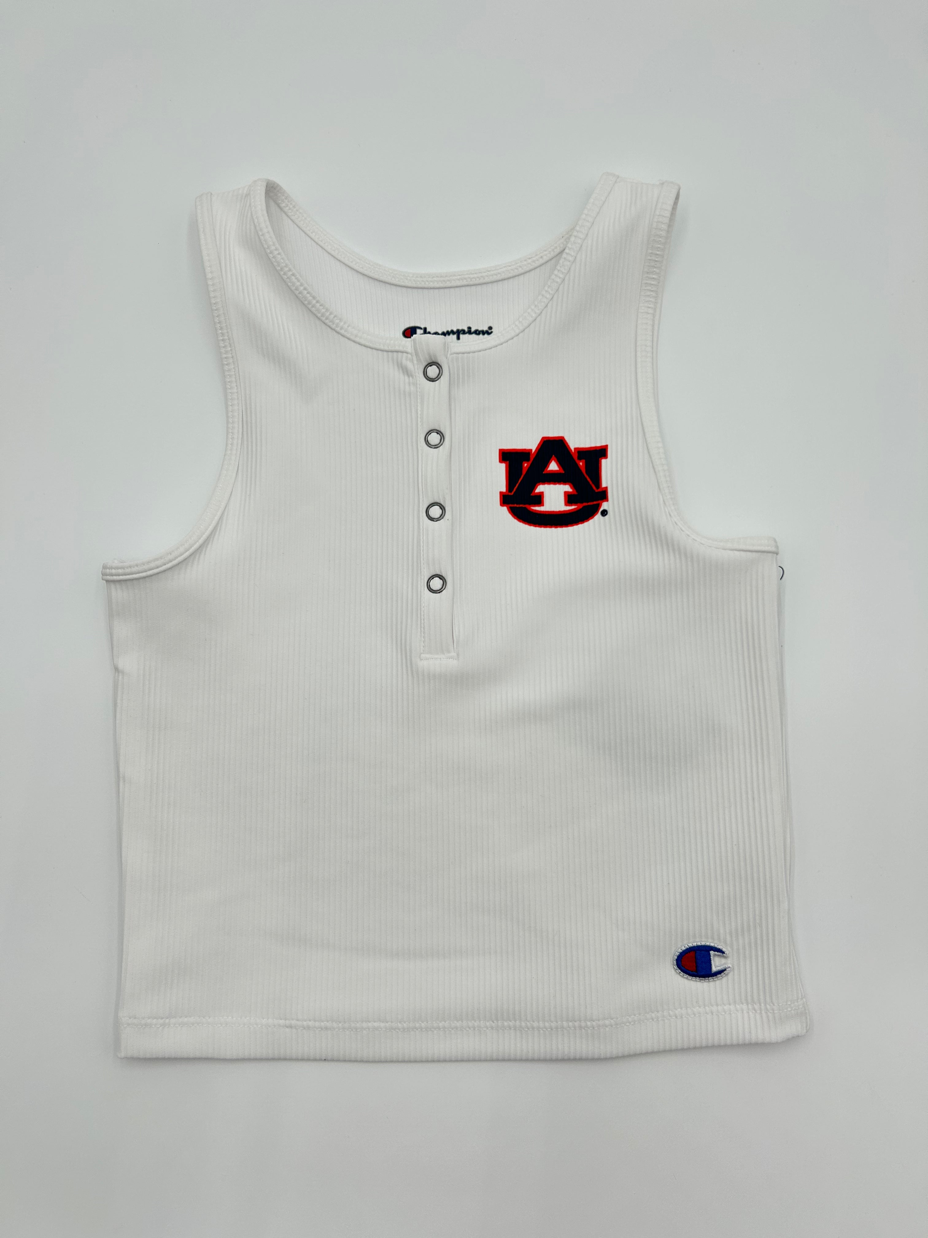 Auburn Champion Tailgate Ribbed Henley T-Shirt for Men - Comfortable Casual Wear for Outdoor Activities, Sports, and Everyday Use