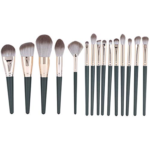 15Pcs Beginner Makeup Brush Set - Soft Fiber Bristles with Wooden Handle for Foundation, Blending & Eyeshadow - Perfect Makeup Kit for Women & Makeup Enthusiasts at Home or Travel
