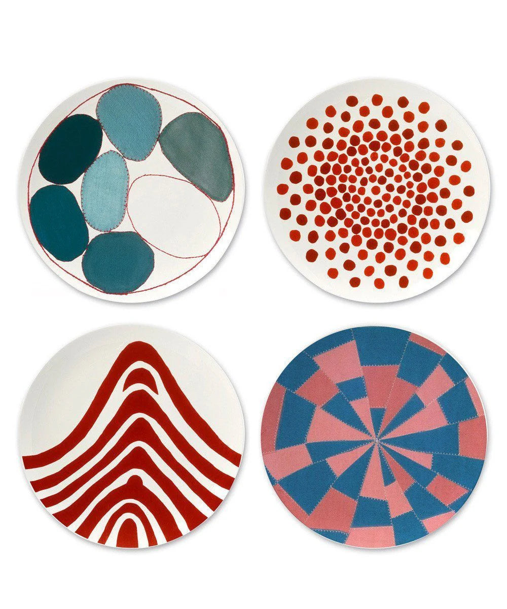 Louise Bourgeois Set of 4 Bone China Plates - Elegant Dinnerware for Fine Dining & Special Occasions