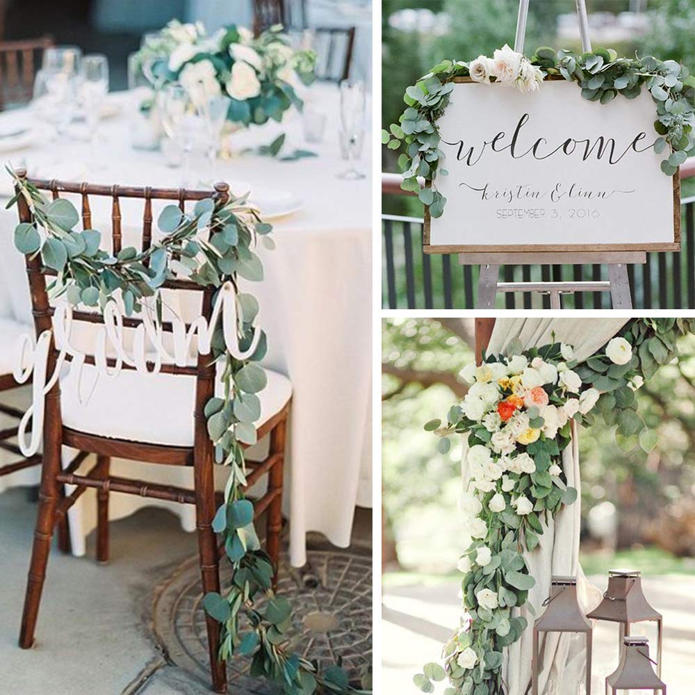 2M Artificial Eucalyptus Garland - Fake Eucalyptus Leaves Vine for Home Decor, Wedding Backdrop, Wall Greenery & Arch Decorations - Perfect for Indoor Hanging Plants, Boho Wedding Centerpieces and Farmhouse Style Decor
