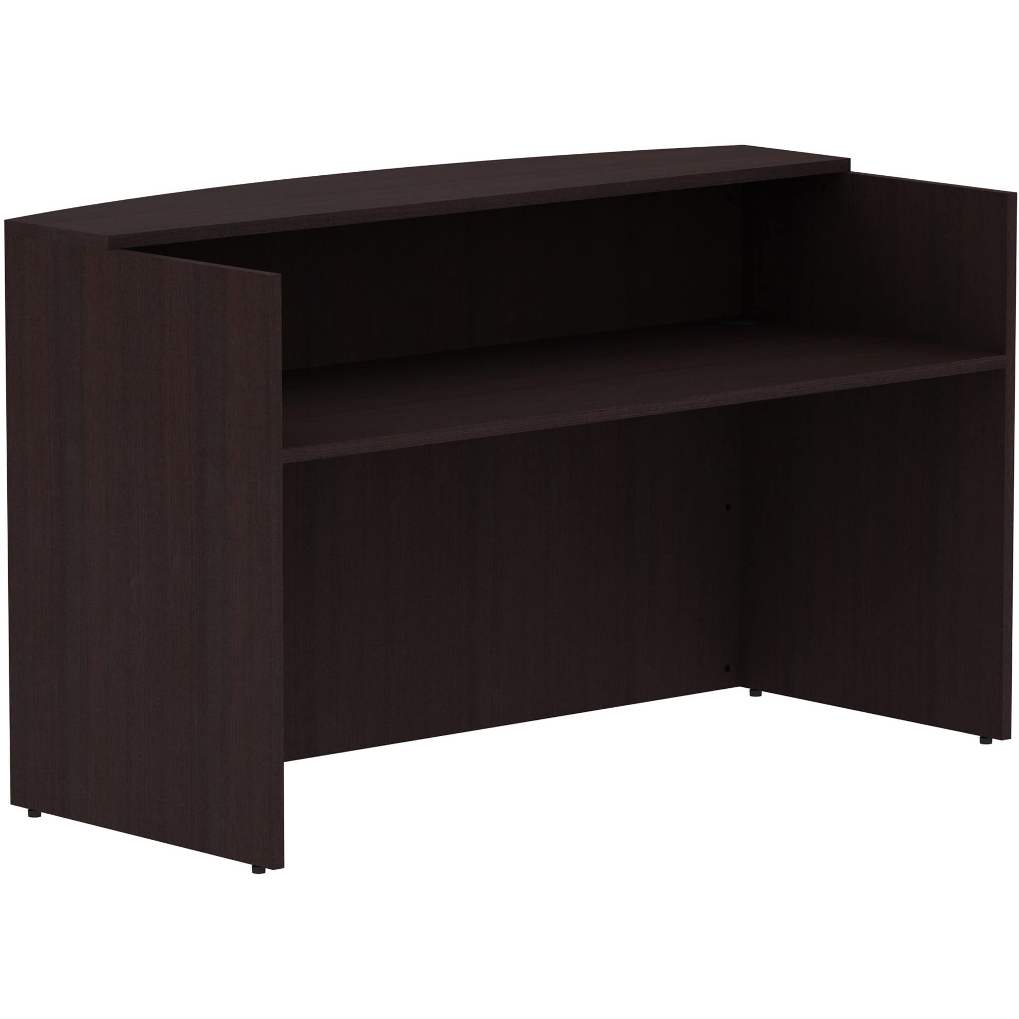 Lorell Espresso Reception Desk for Office Lobby