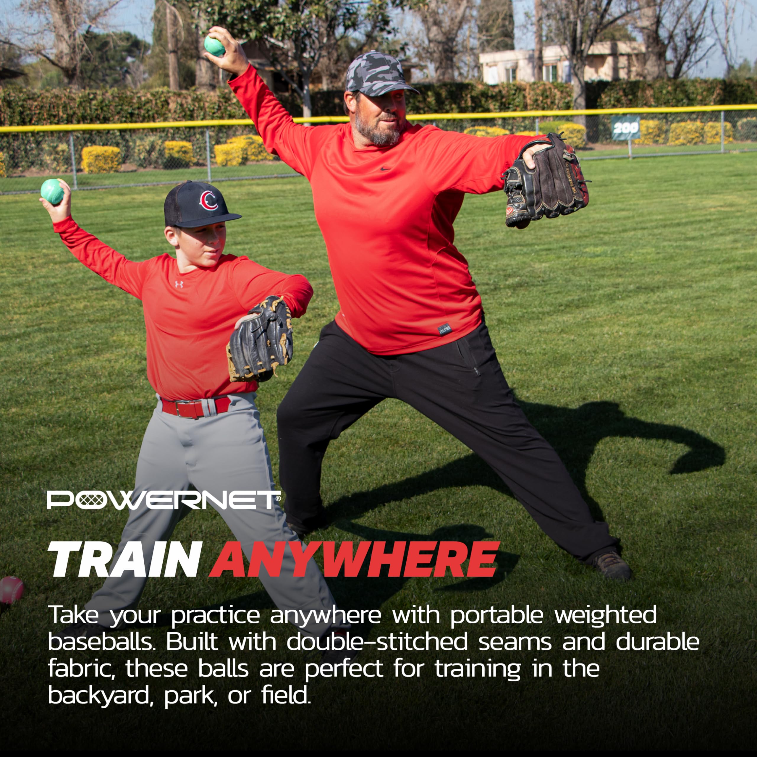 PowerNet Weighted Baseball Bundle - Heavy Training Balls for Pitching, Throwing & Long Toss - Baseball Training Equipment to Build Arm Strength & Improve Command - Perfect for Baseball Players, Coaches & Athletes - Use for Strength Training, Pitching Drills & Core Workouts