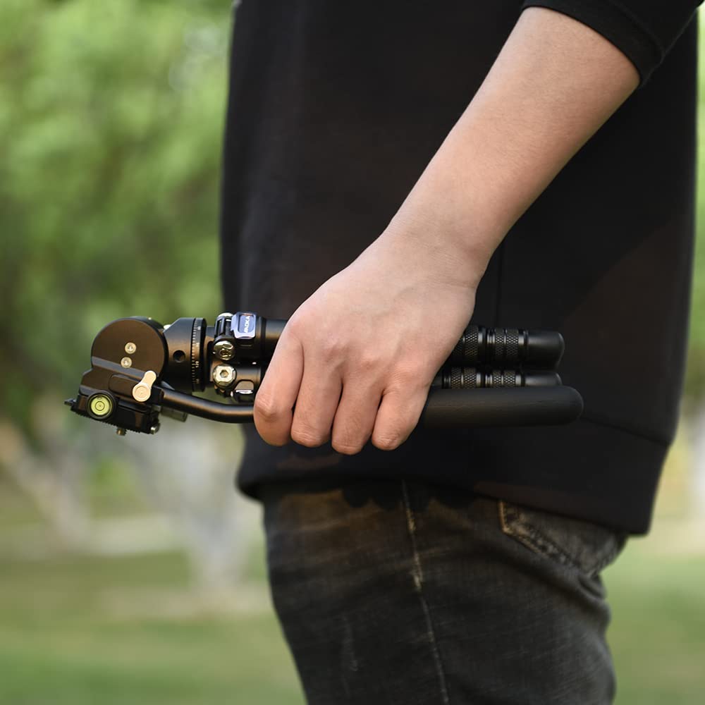 AOKA 15.7 Inch Ultra Lightweight Carbon Fiber Tripod (0.97lb) with Hydraulic Ball Head - Compact Travel Tripod for Smartphones, DSLR & Mirrorless Cameras - Perfect for Vlogging, Photography & Outdoor Adventures