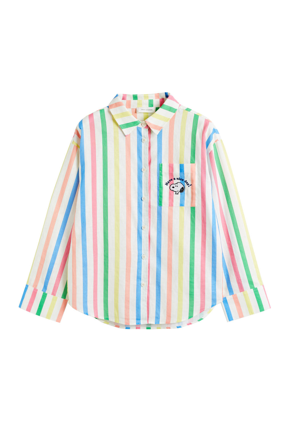 Stylish Snoopy Striped Long Sleeve Shirt - Soft Cotton Linen Blend for Men & Women - Perfect for Casual Wear, Office Outfits and Everyday Comfort