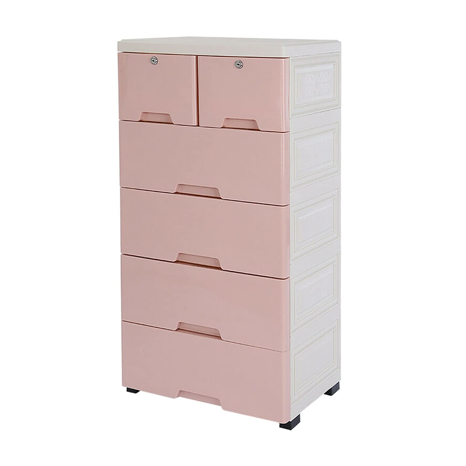 6-Drawer Storage Cabinet - Pink Accent Furniture for Home, Office, Bathroom & Living Room | Space-Saving Organizer for Hallway, Entryway & Bedroom Storage Needs