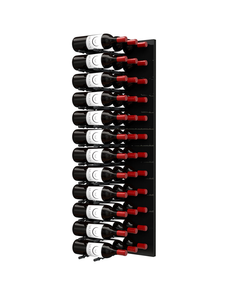 Fusion Wine Wall (Label Forward) - Black Acrylic 4-Foot Wine Rack for Modern Home Bar & Kitchen Display