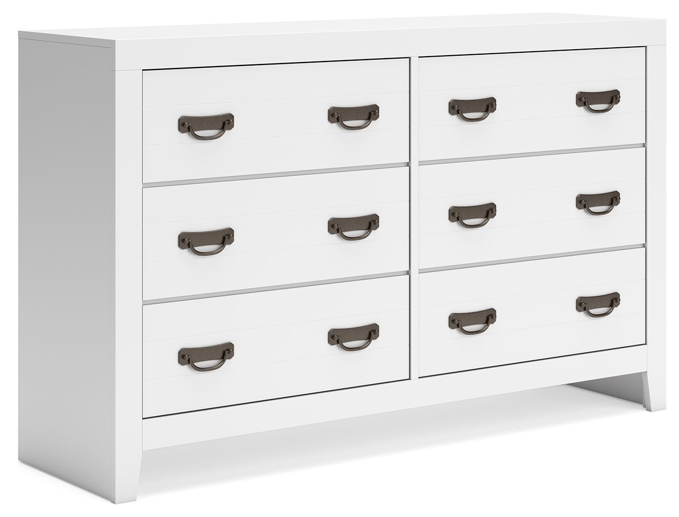 Binterglen White Dresser - Modern 6-Drawer Chest for Bedroom, Nursery & Closet Organization | Solid Wood Storage Furniture for Home Decor